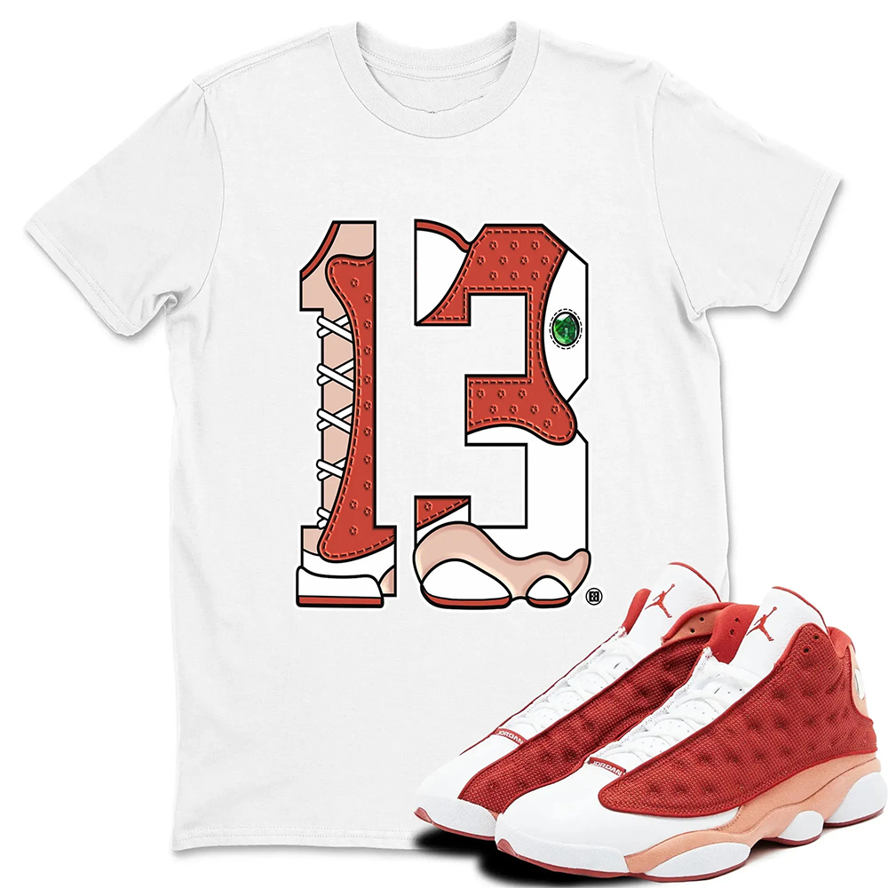 Number 13 TEEWAVO  Sneaker Tees - Air Jordan 13 Dune Red