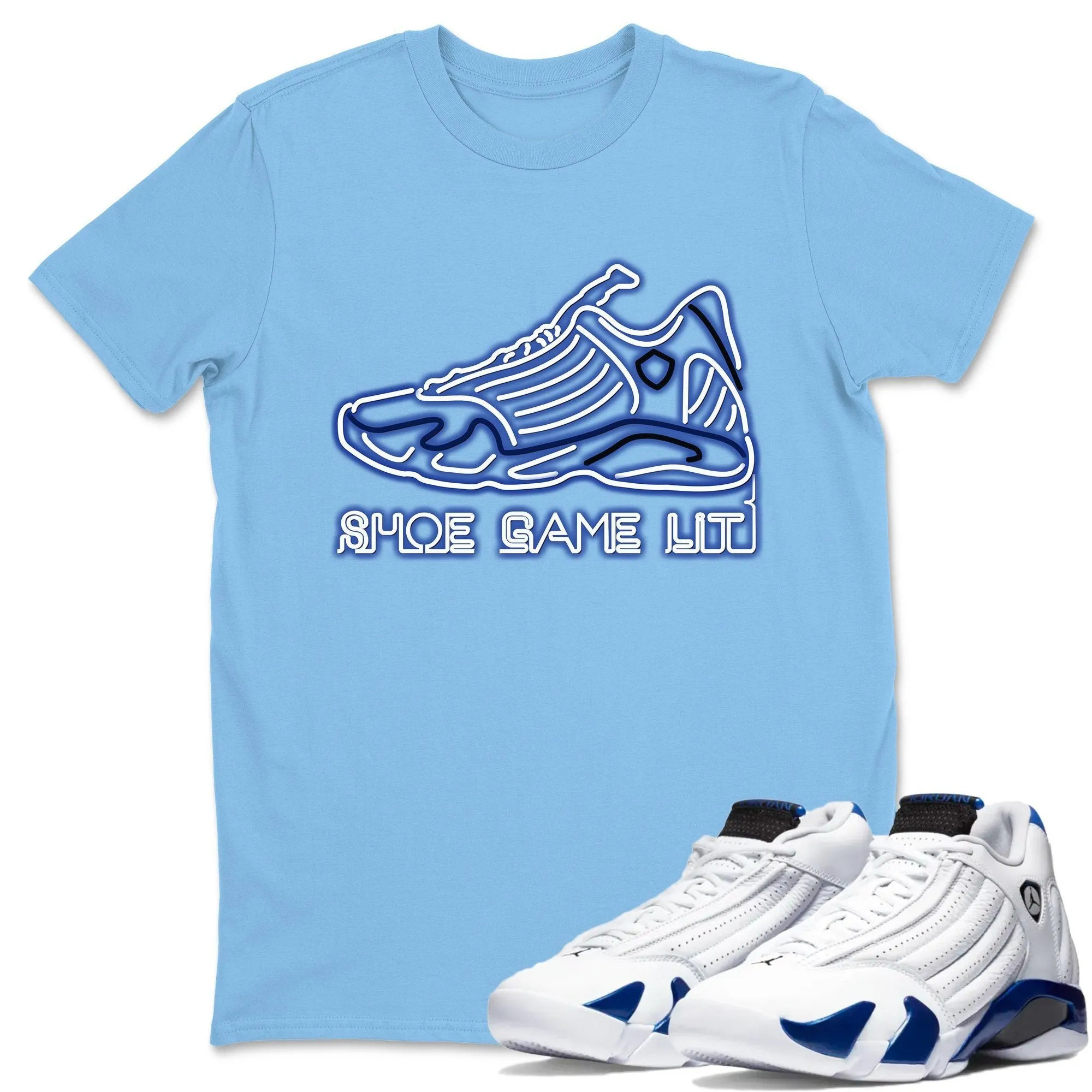 Shoe Game Lit Unisex Tops - Air Jordan 14 Hyper Royal