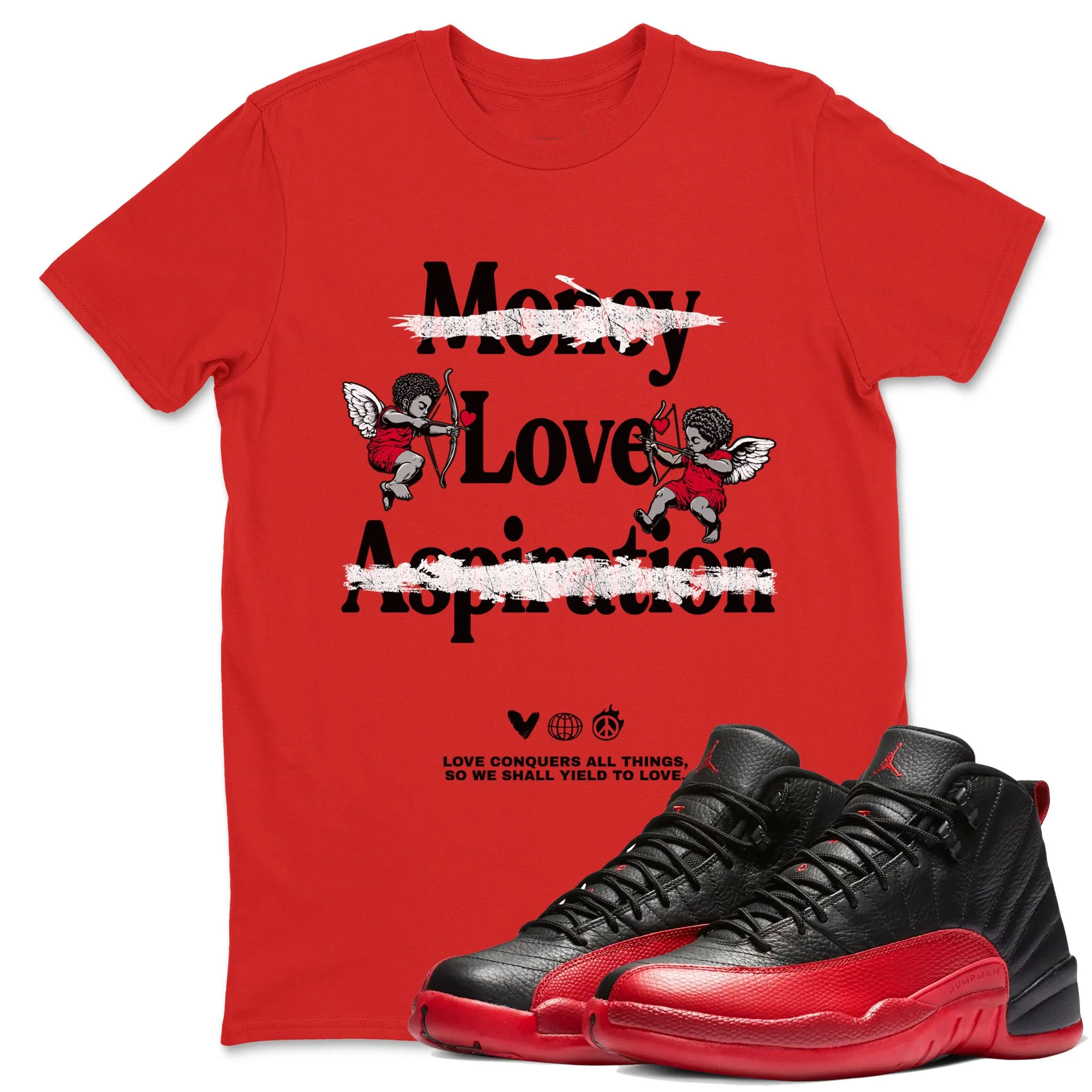 Love Conquers All Things TEEWAVO Sneaker Tees - Air Jordan 12 Flu Game