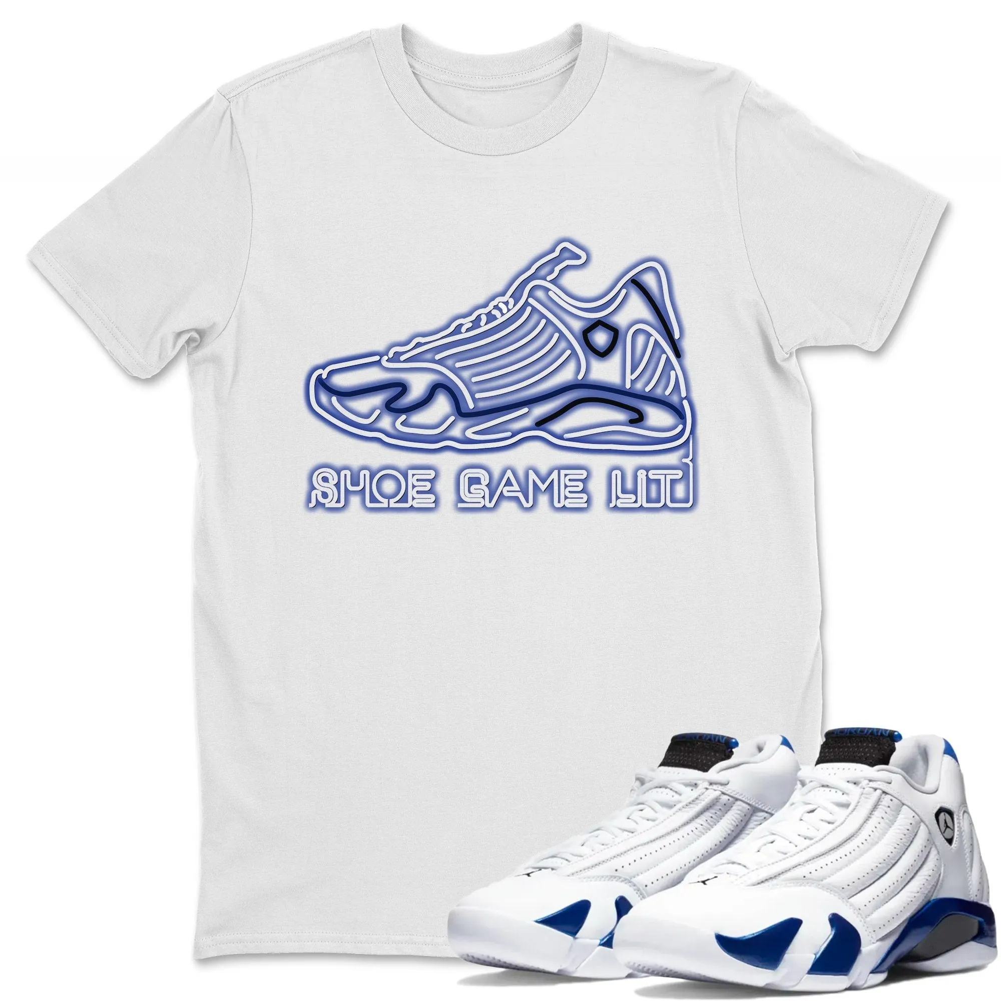 Shoe Game Lit Unisex Tops - Air Jordan 14 Hyper Royal