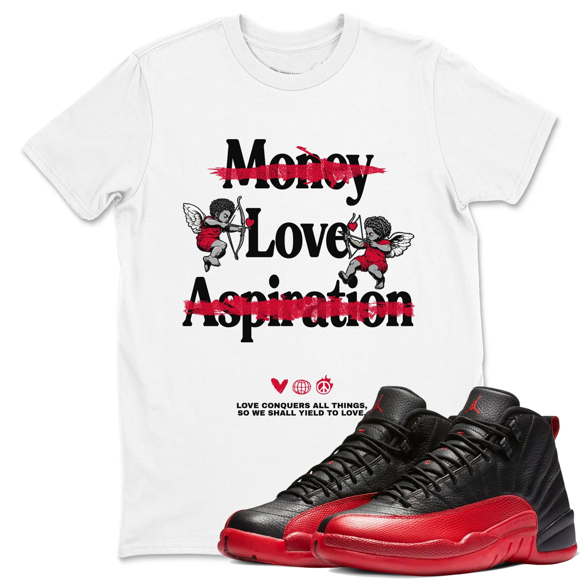 Love Conquers All Things TEEWAVO Sneaker Tees - Air Jordan 12 Flu Game
