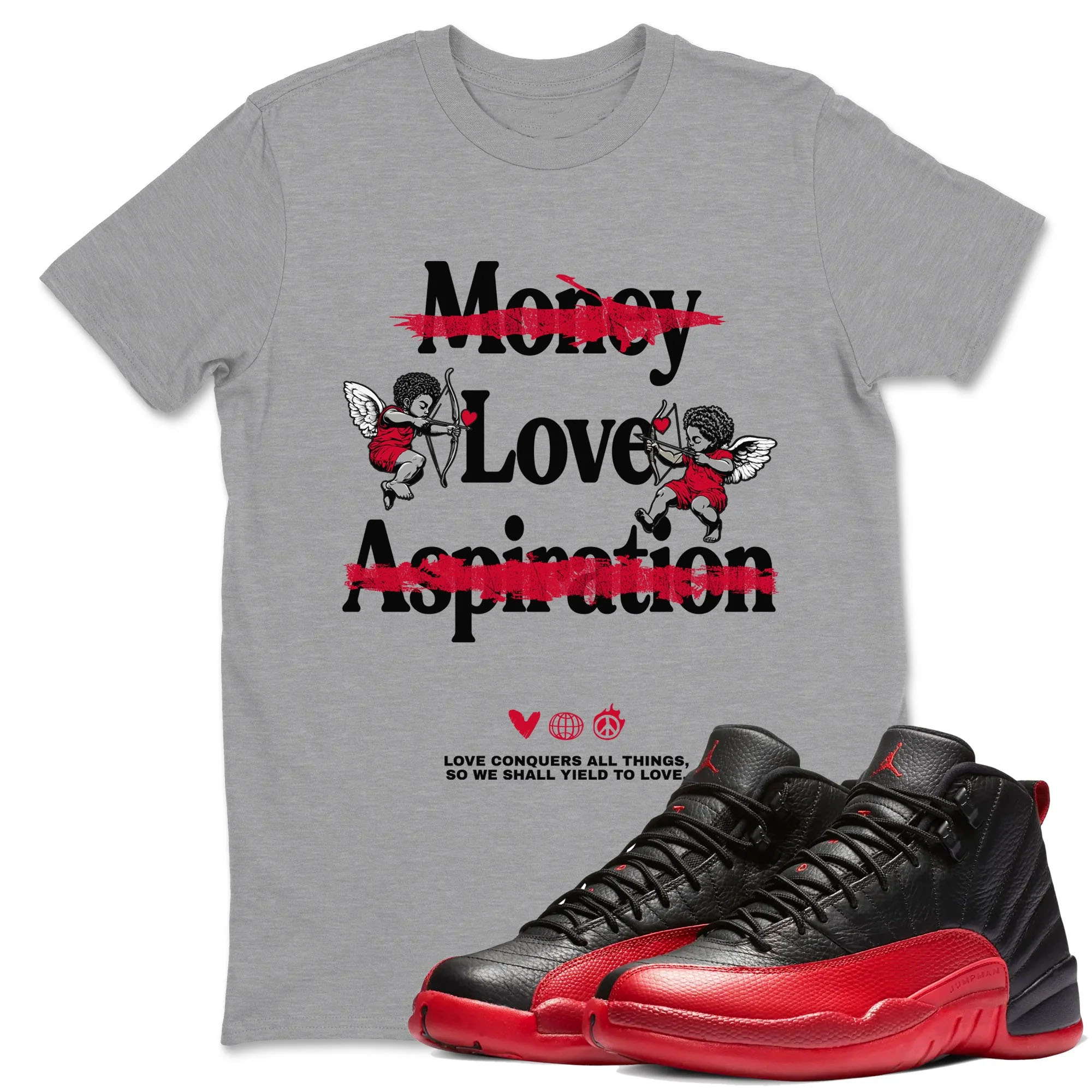 Love Conquers All Things TEEWAVO Sneaker Tees - Air Jordan 12 Flu Game