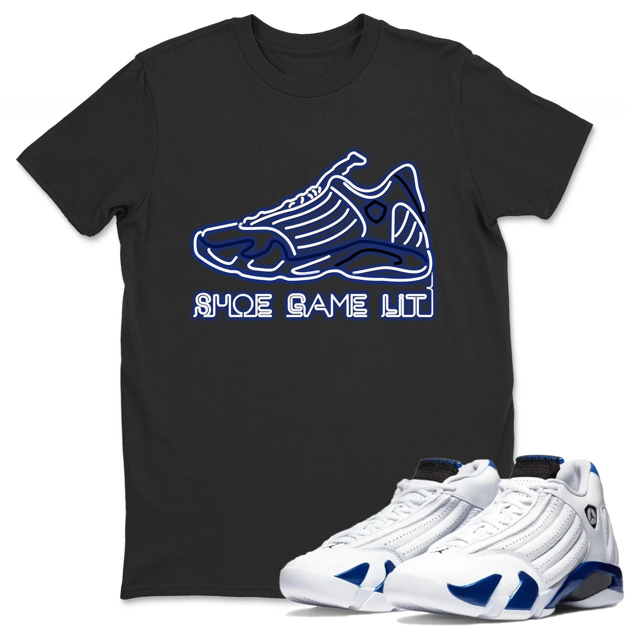 Shoe Game Lit Unisex Tops - Air Jordan 14 Hyper Royal
