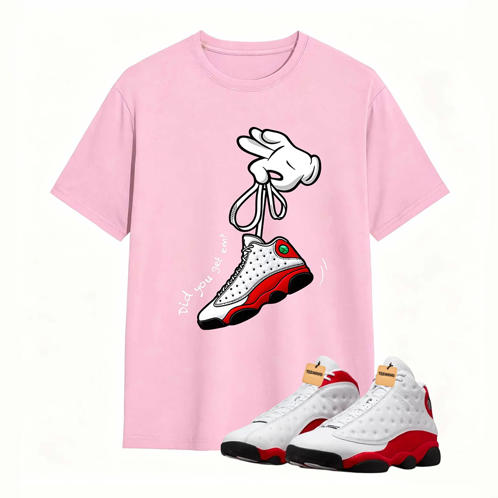 Cartoon Hands Sneaker Tees - Air Jordan 13 University Red