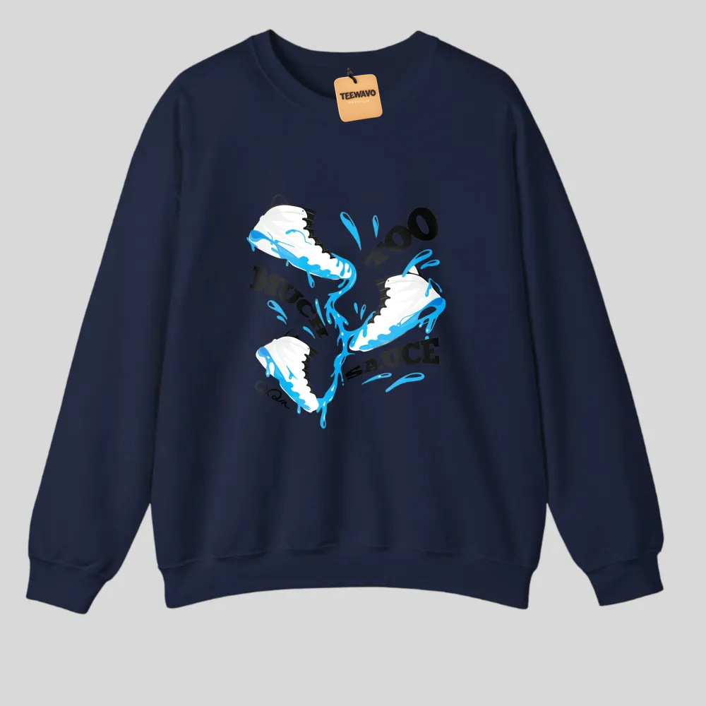 Blue Clouds And Water Splash Design tshirt 100% cotton