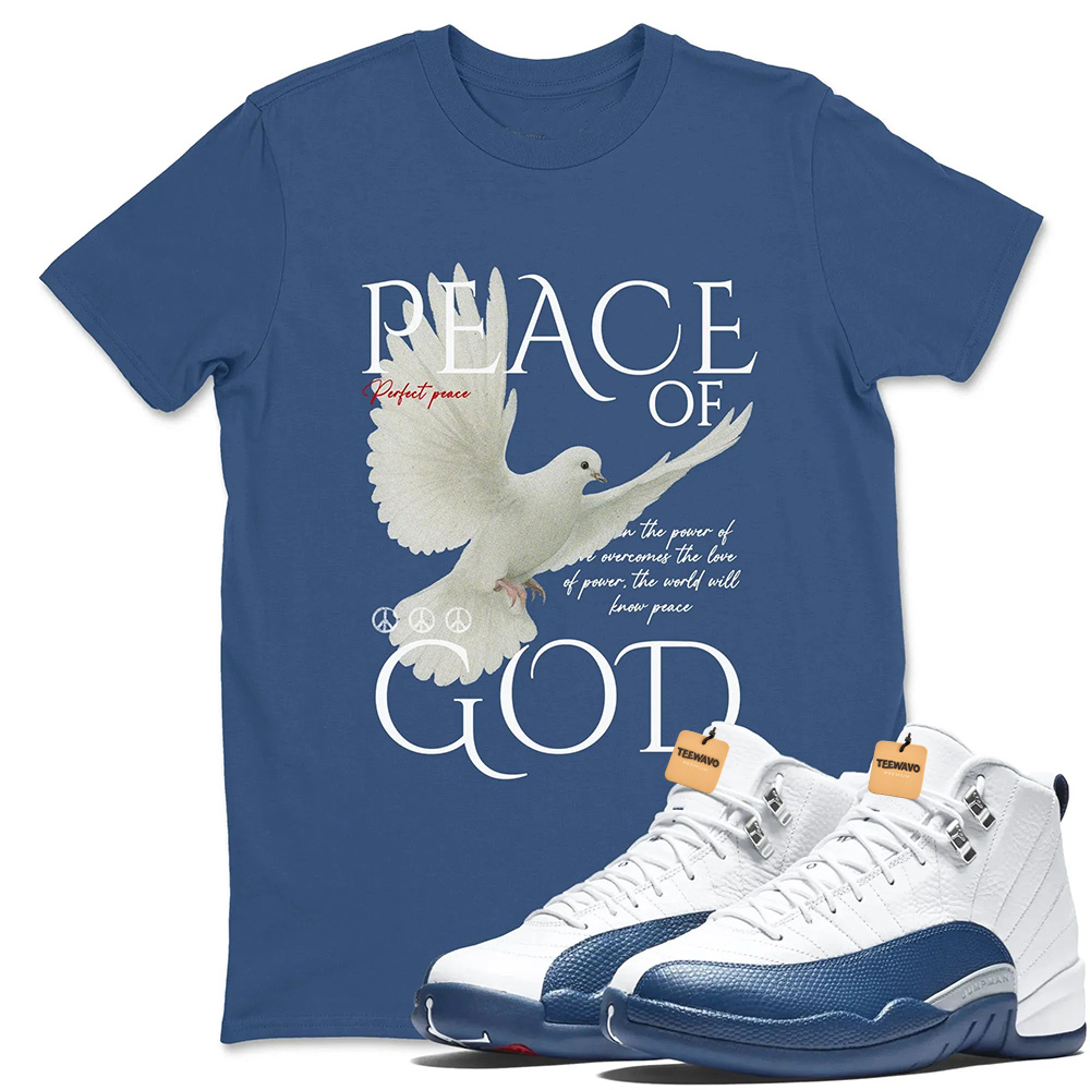Peace of God TEEWAVO Sneaker Tees - Air Joardan 12 French Blue