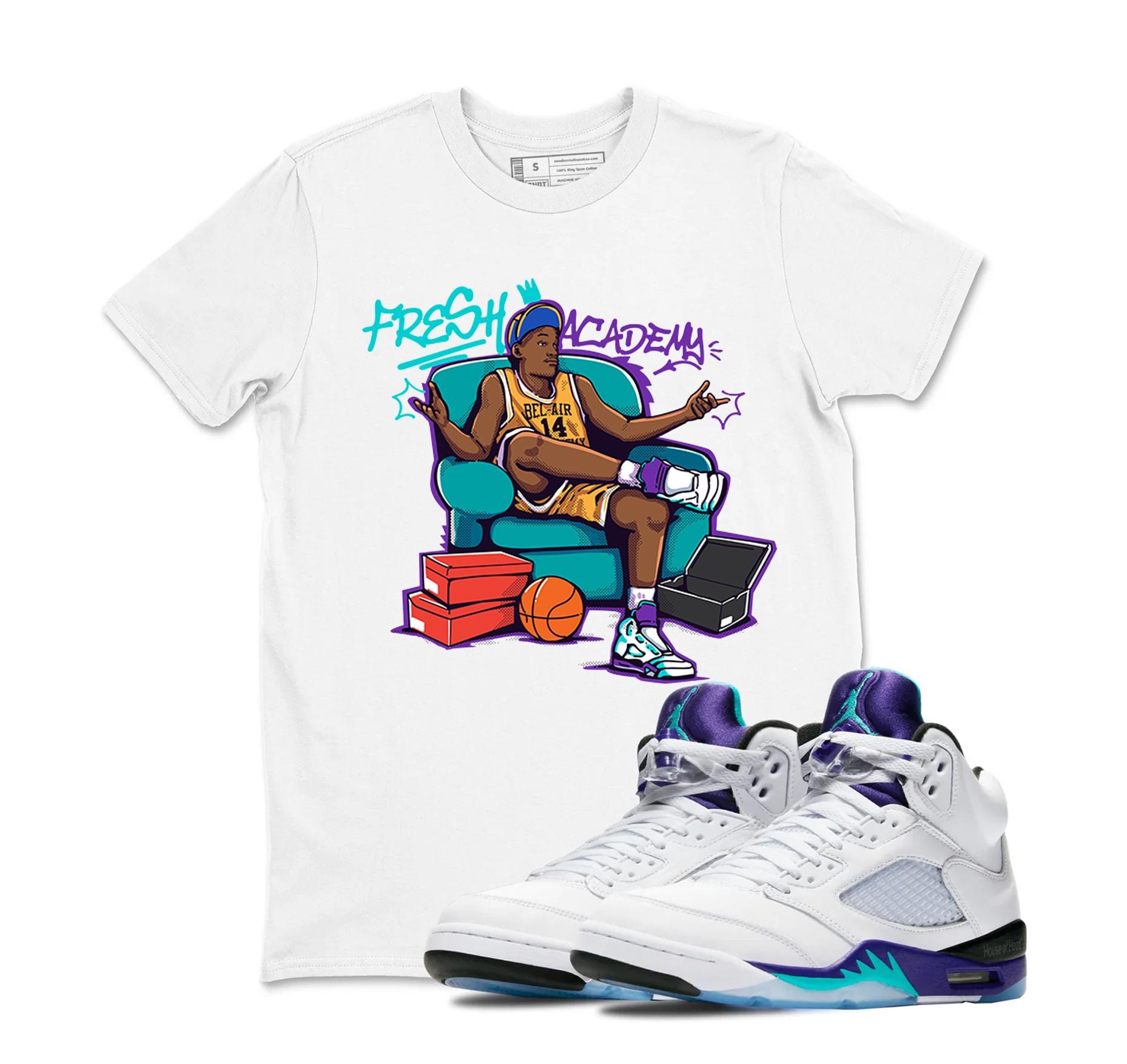 Air Jordan Sneaker Matching Shirt Retro Grape 5s - Fresh Academy Shirt To Match