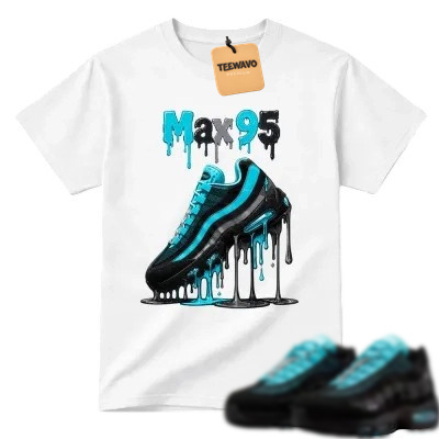 Max 95 Drip Graphic Tee – Aqua Black Sneaker Match Shirt