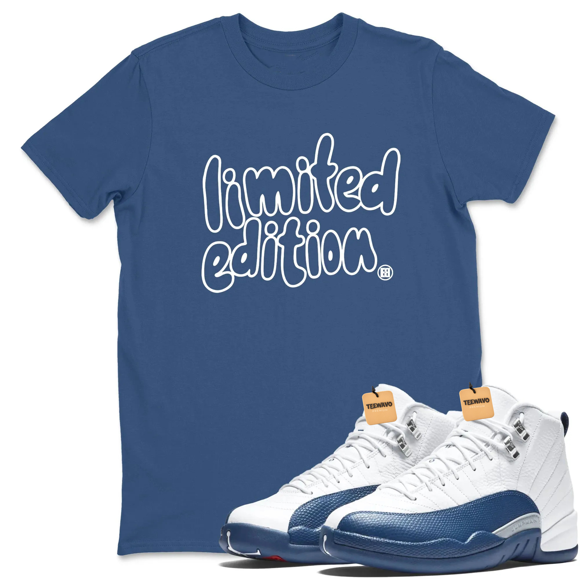 Limited Edition TEEWAVO Sneaker Tees - Air Jordan 12 French Blue