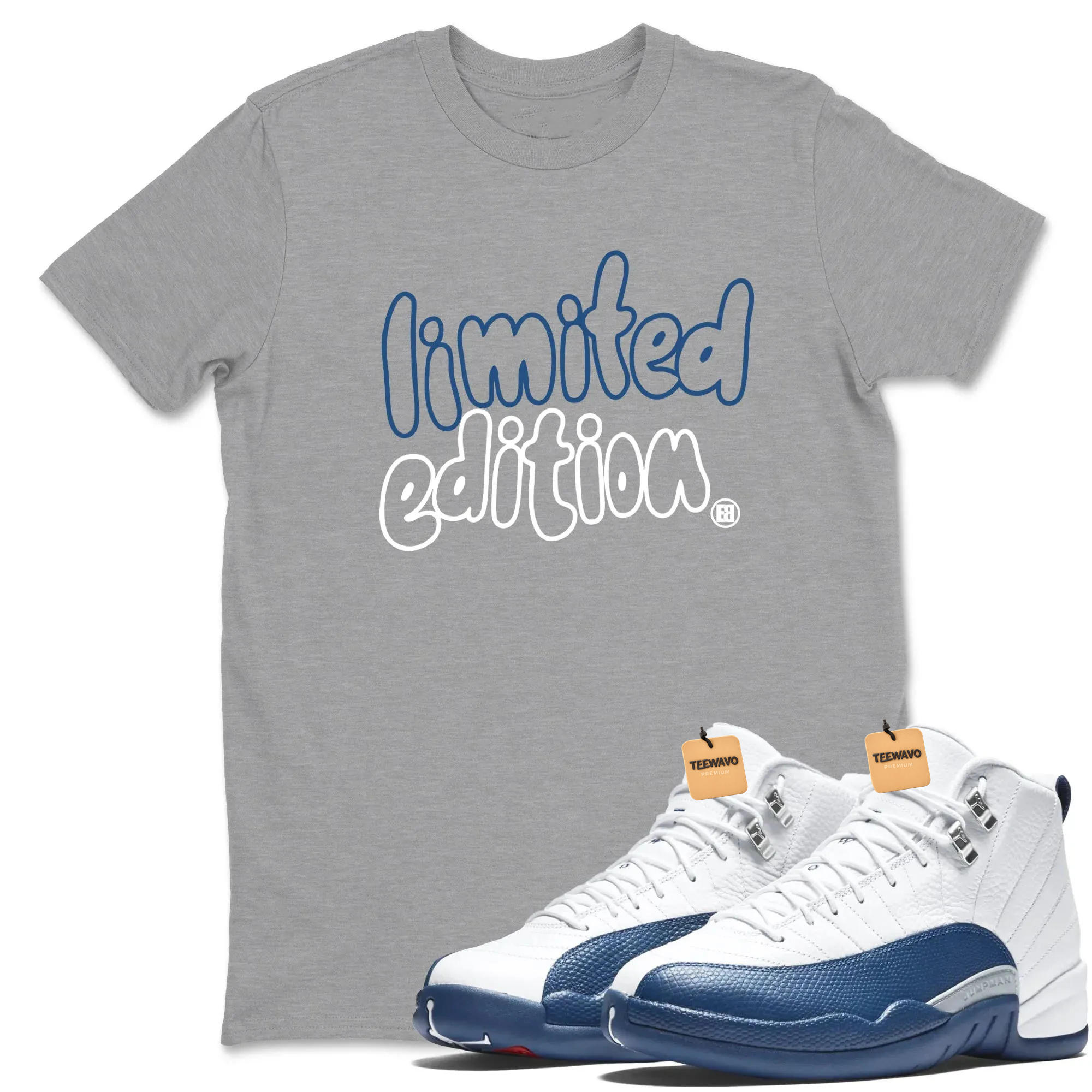 Limited Edition TEEWAVO Sneaker Tees - Air Jordan 12 French Blue