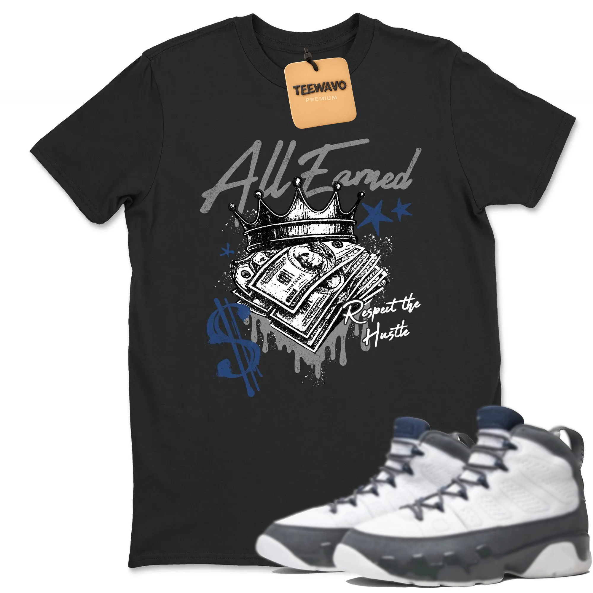 All Earned Sneaker Tees - AJ 9 Flint Grey