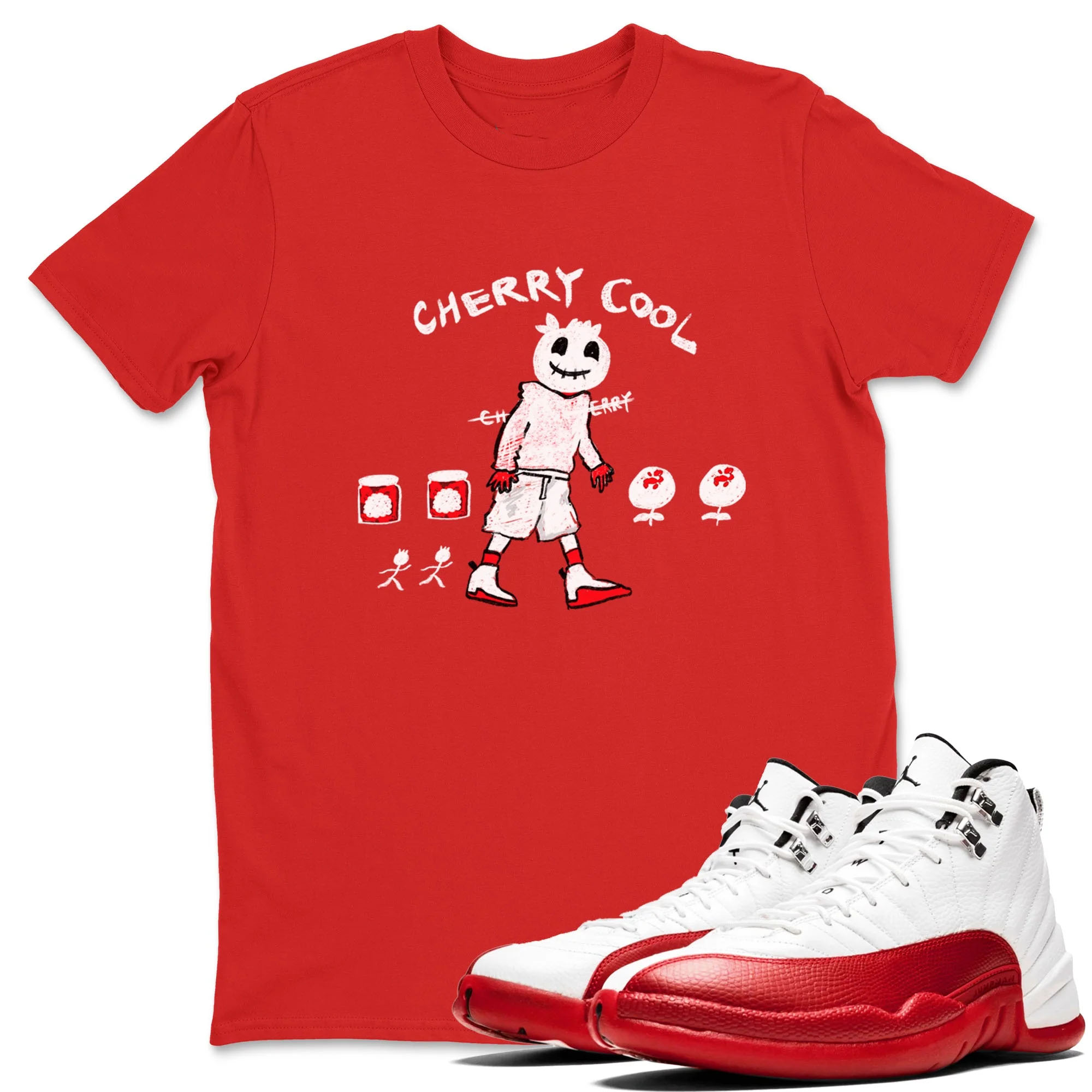 Cherry Cool TEEWAVO Sneaker Tees - Air Jordan 12 Cherry