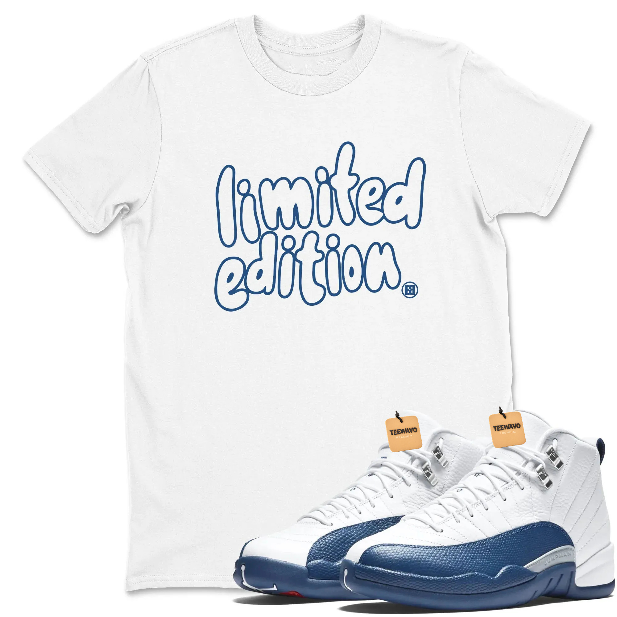 Limited Edition TEEWAVO Sneaker Tees - Air Jordan 12 French Blue