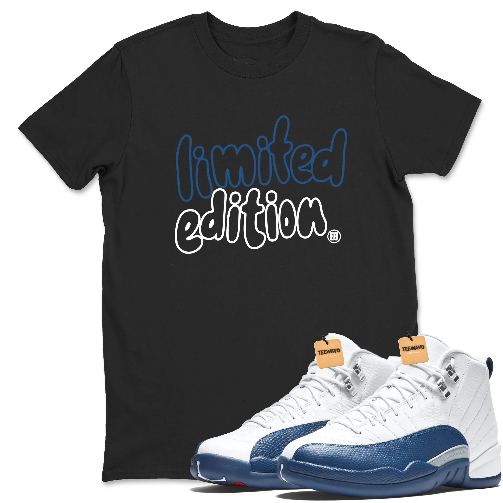 Limited Edition TEEWAVO Sneaker Tees - Air Jordan 12 French Blue