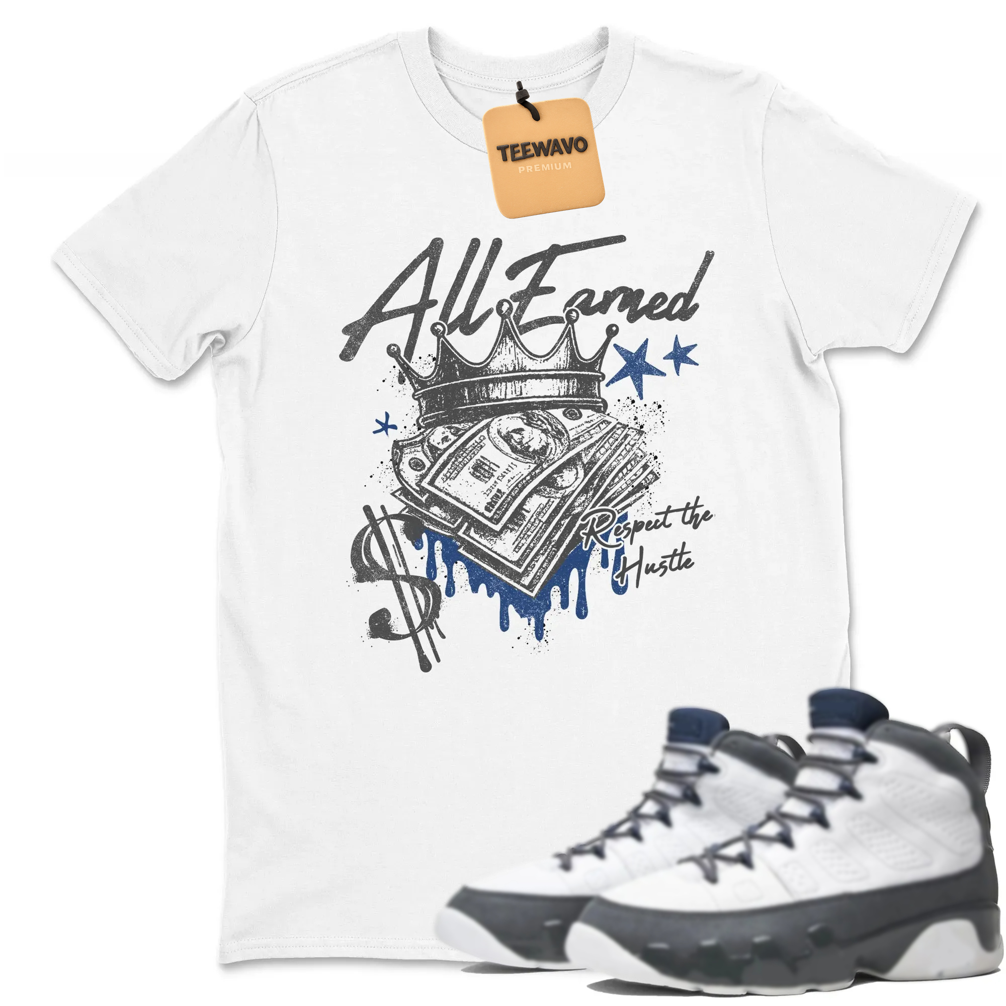 All Earned Sneaker Tees - AJ 9 Flint Grey