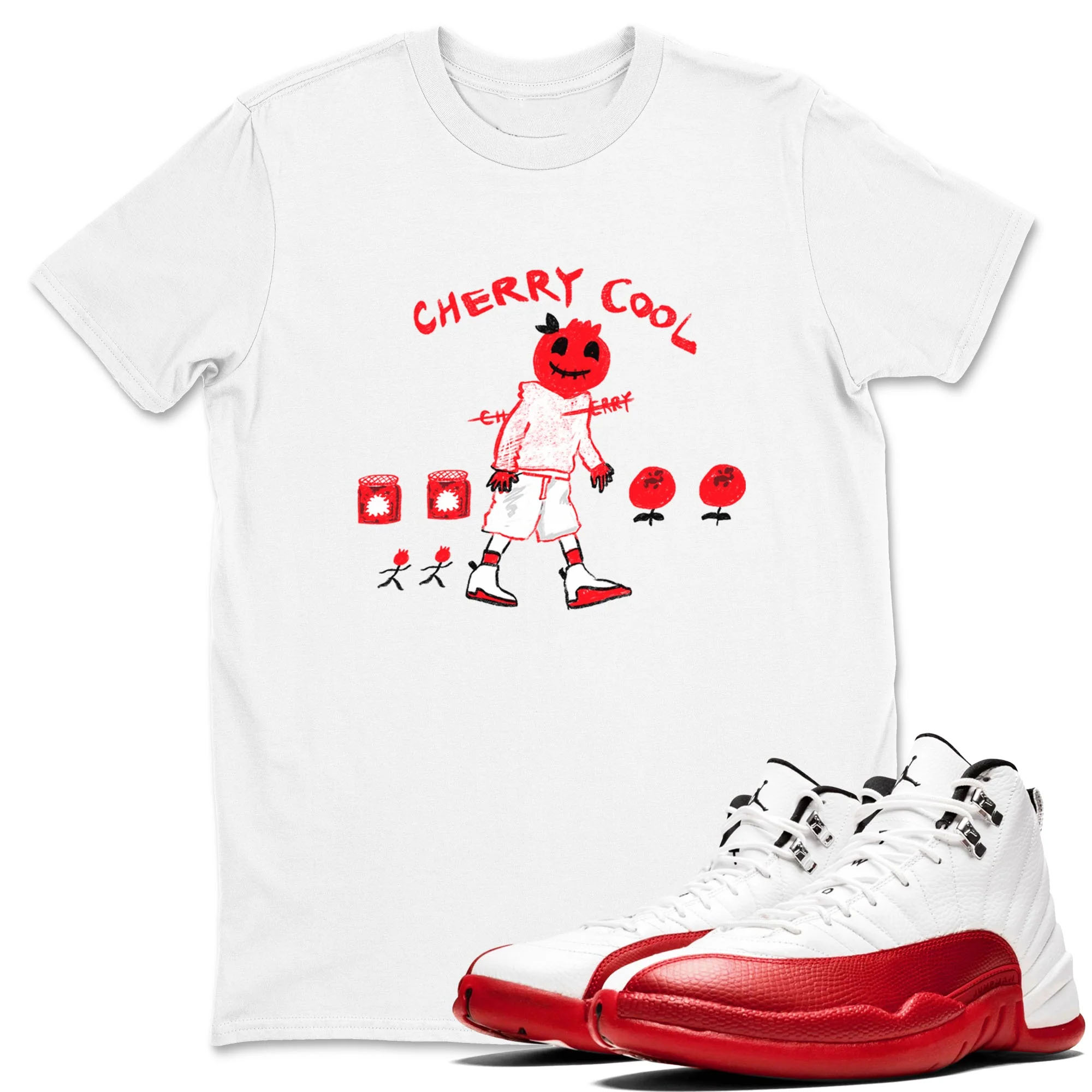 Cherry Cool TEEWAVO Sneaker Tees - Air Jordan 12 Cherry