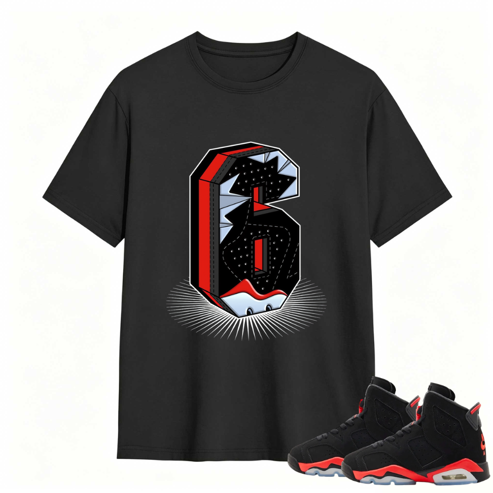 Number Statue TEEWAVO Sneaker Tees - Air Jordan 6 Reverse Infrared