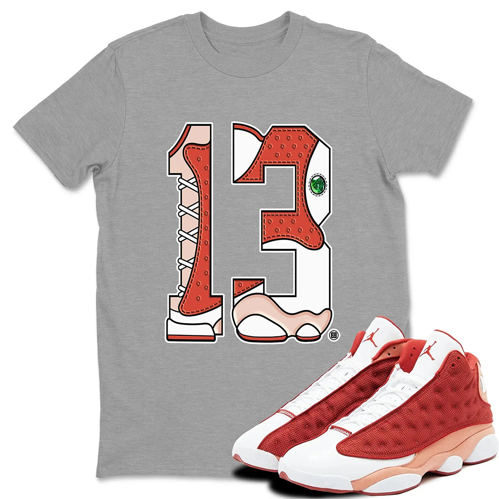 Number 13 TEEWAVO  Sneaker Tees - Air Jordan 13 Dune Red