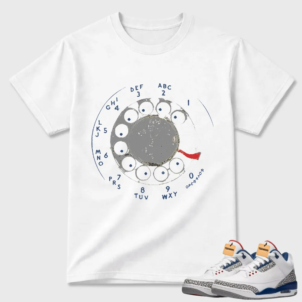 Rotary Phone Dial Air Retro 3 Minimal Tee