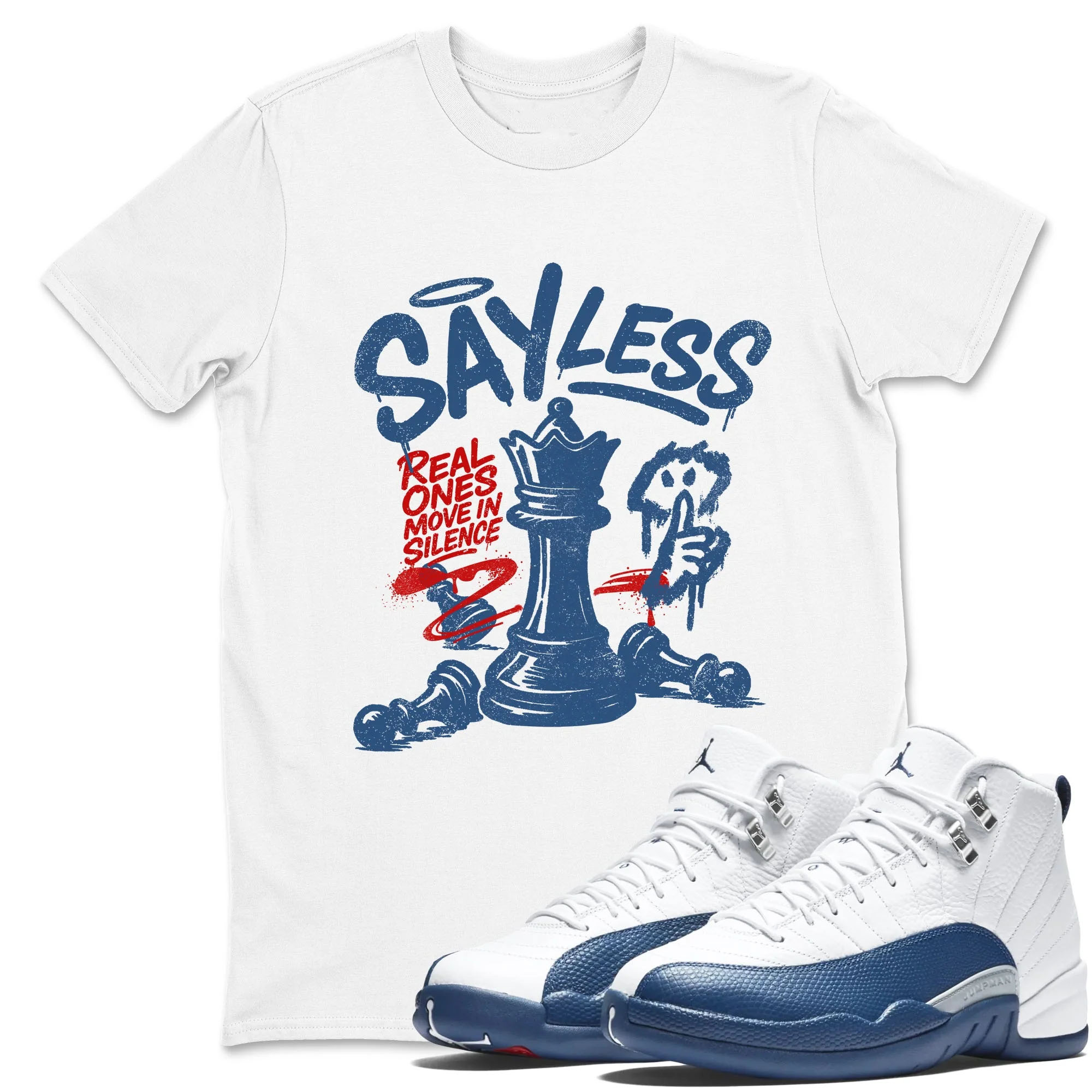 Say Less TEEWAVO Sneaker Tees - Air Jordan 12 French Blue