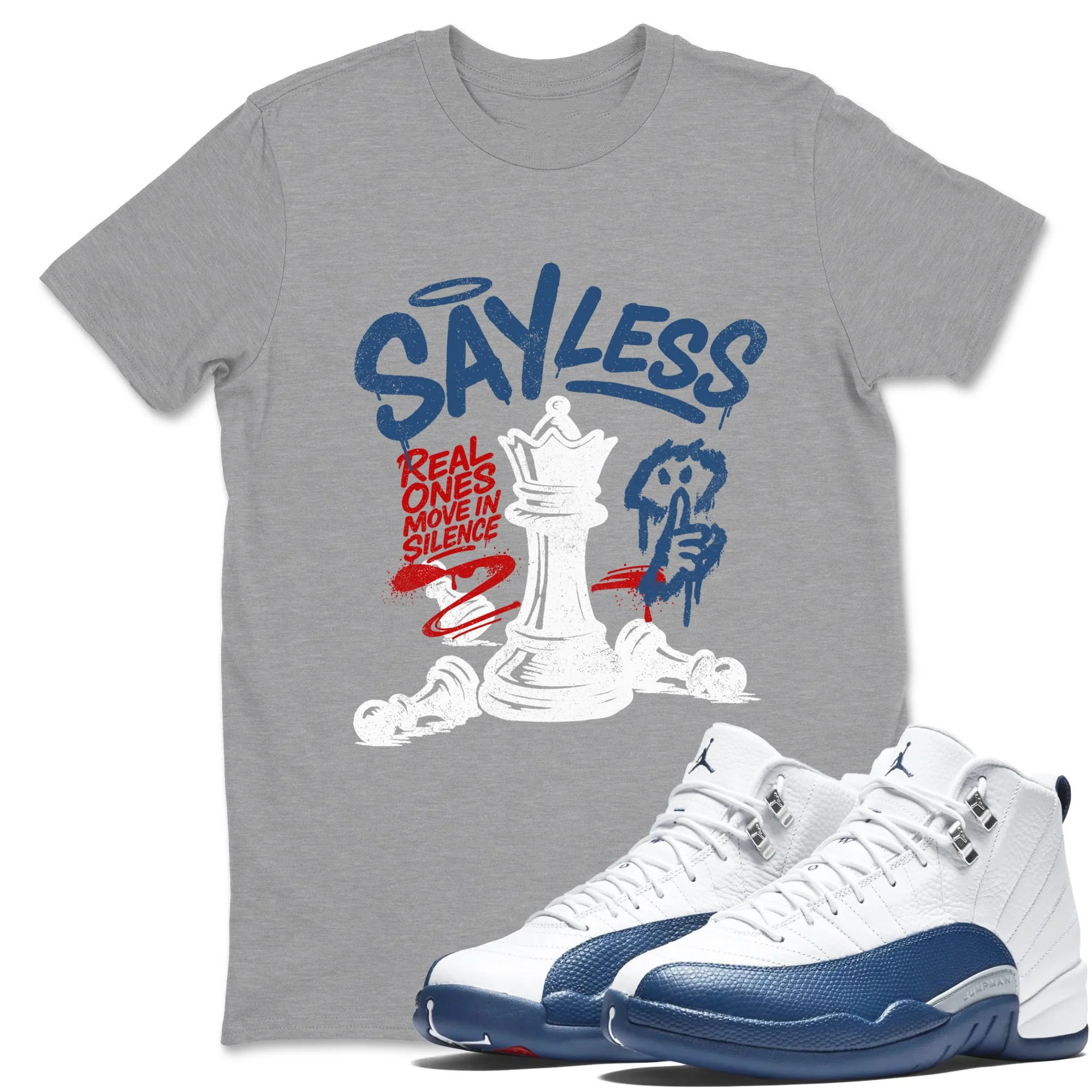 Say Less TEEWAVO Sneaker Tees - Air Jordan 12 French Blue