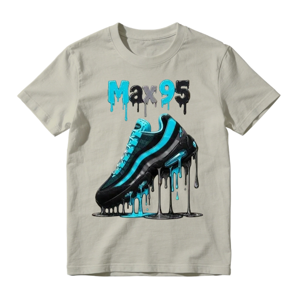 Max 95 Drip Graphic Tee – Aqua Black Sneaker Match Shirt