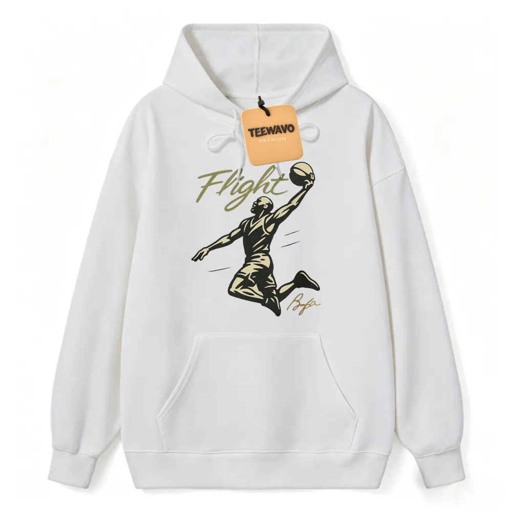 Flight Basketball Player Dunk Silhouette Graphic Unisex Classic Hoodie