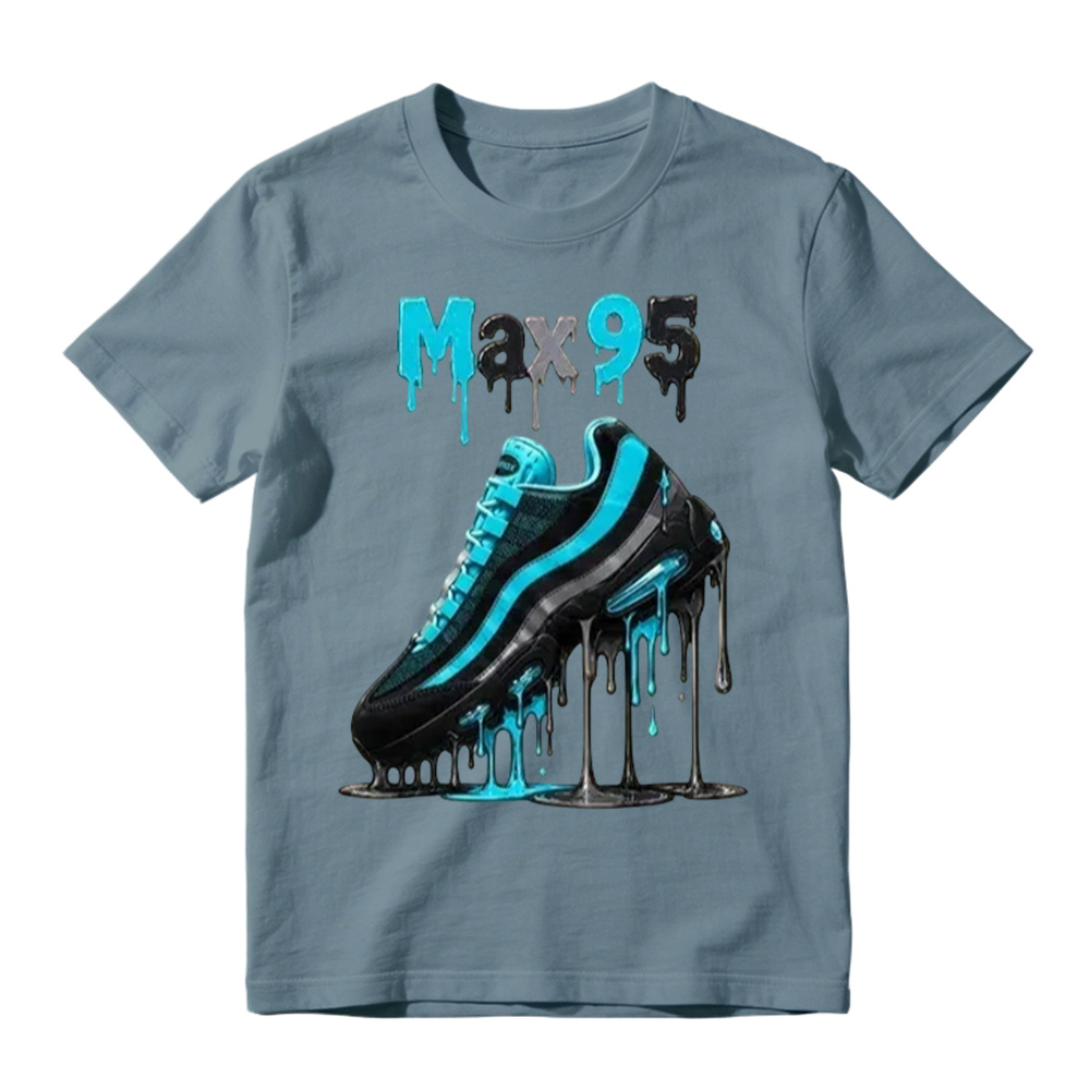 Max 95 Drip Graphic Tee – Aqua Black Sneaker Match Shirt