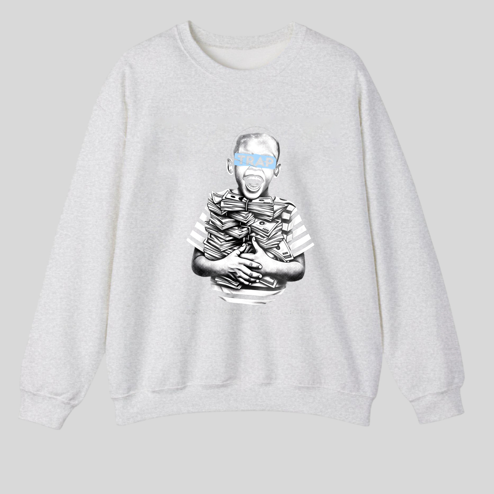 Trap Boy With Money Stack And Text tshirt 100% cotton