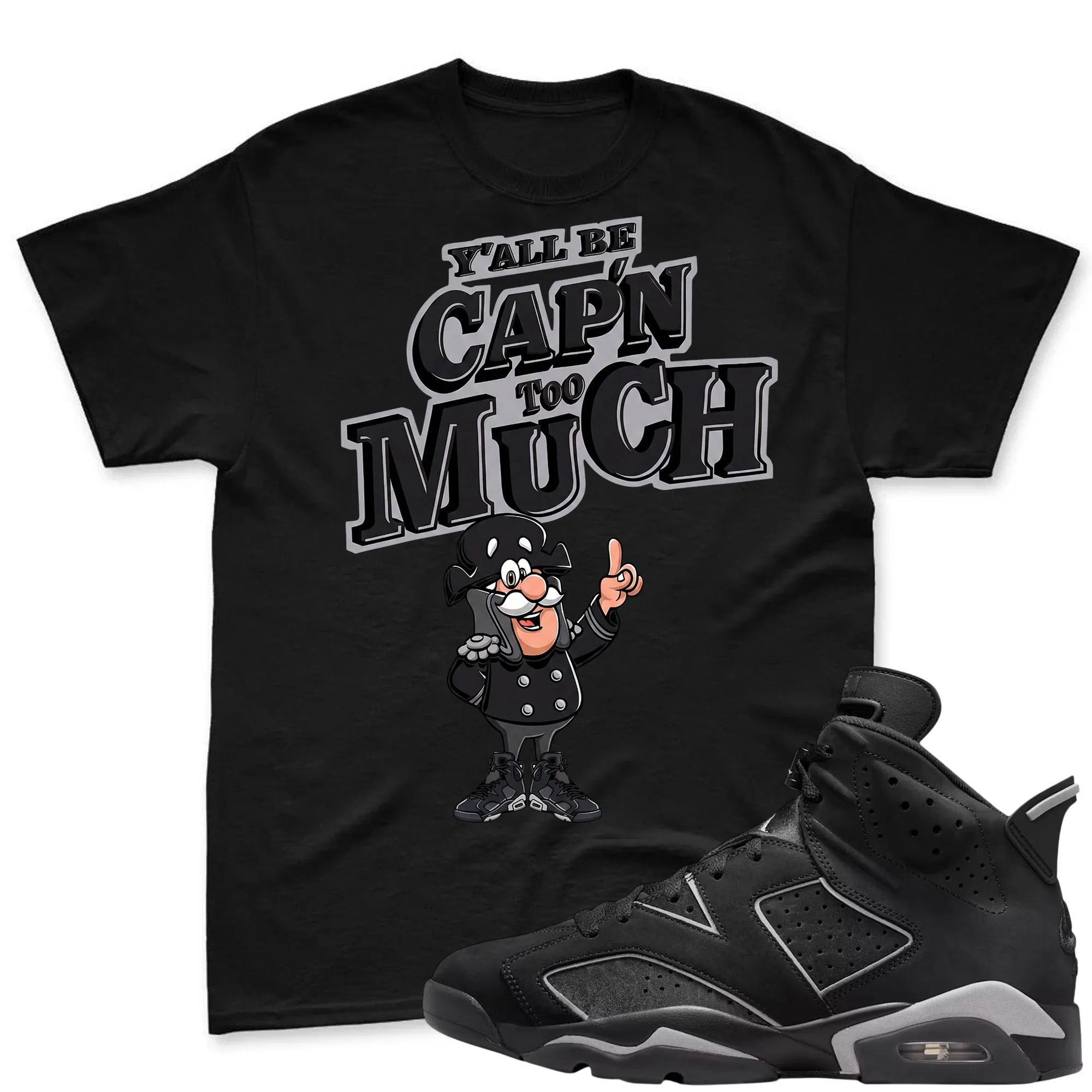 CAP'N MUCH! Shirt To Match Retro 6 Cap And Gown