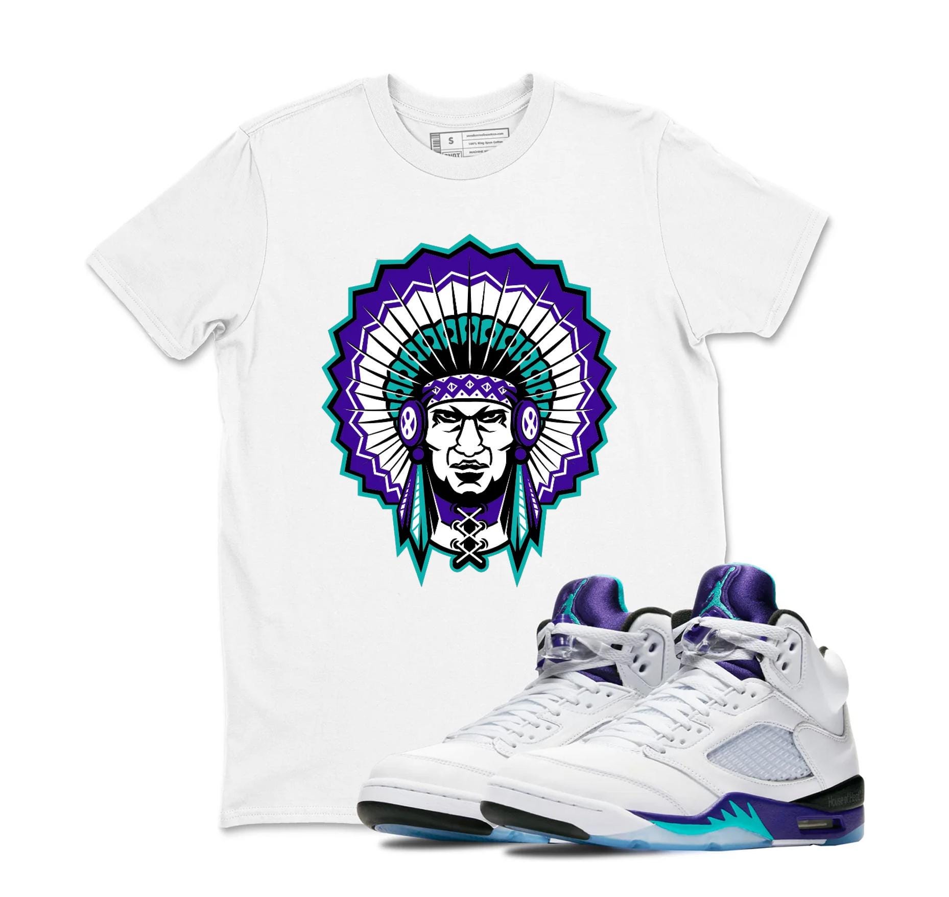 Air Jordan Sneaker Matching Shirt Retro Grape 5s - Chief Shirt To Match