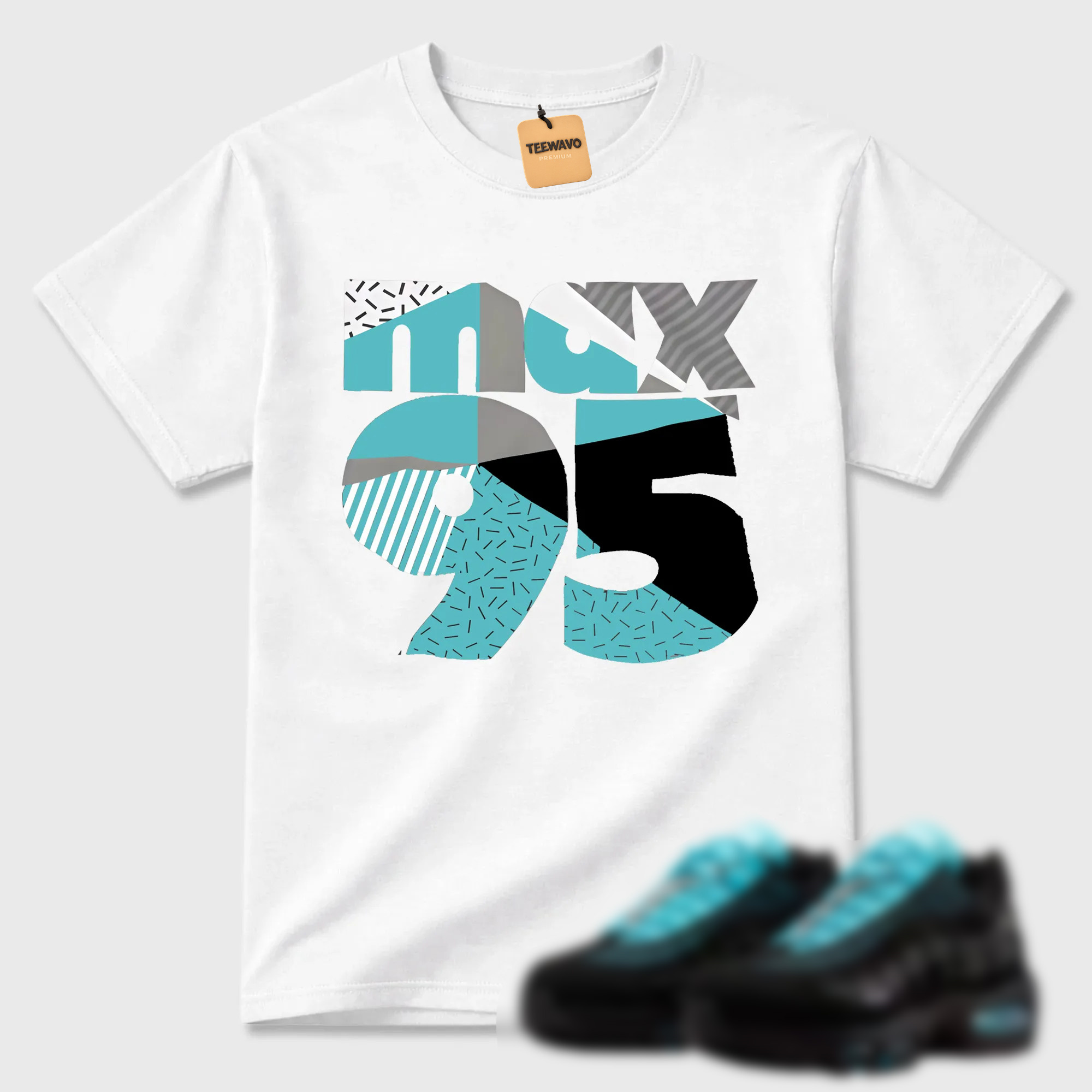 Geometric Cutout 95 Premium Graphic Tee for Sneaker Matching Outfits