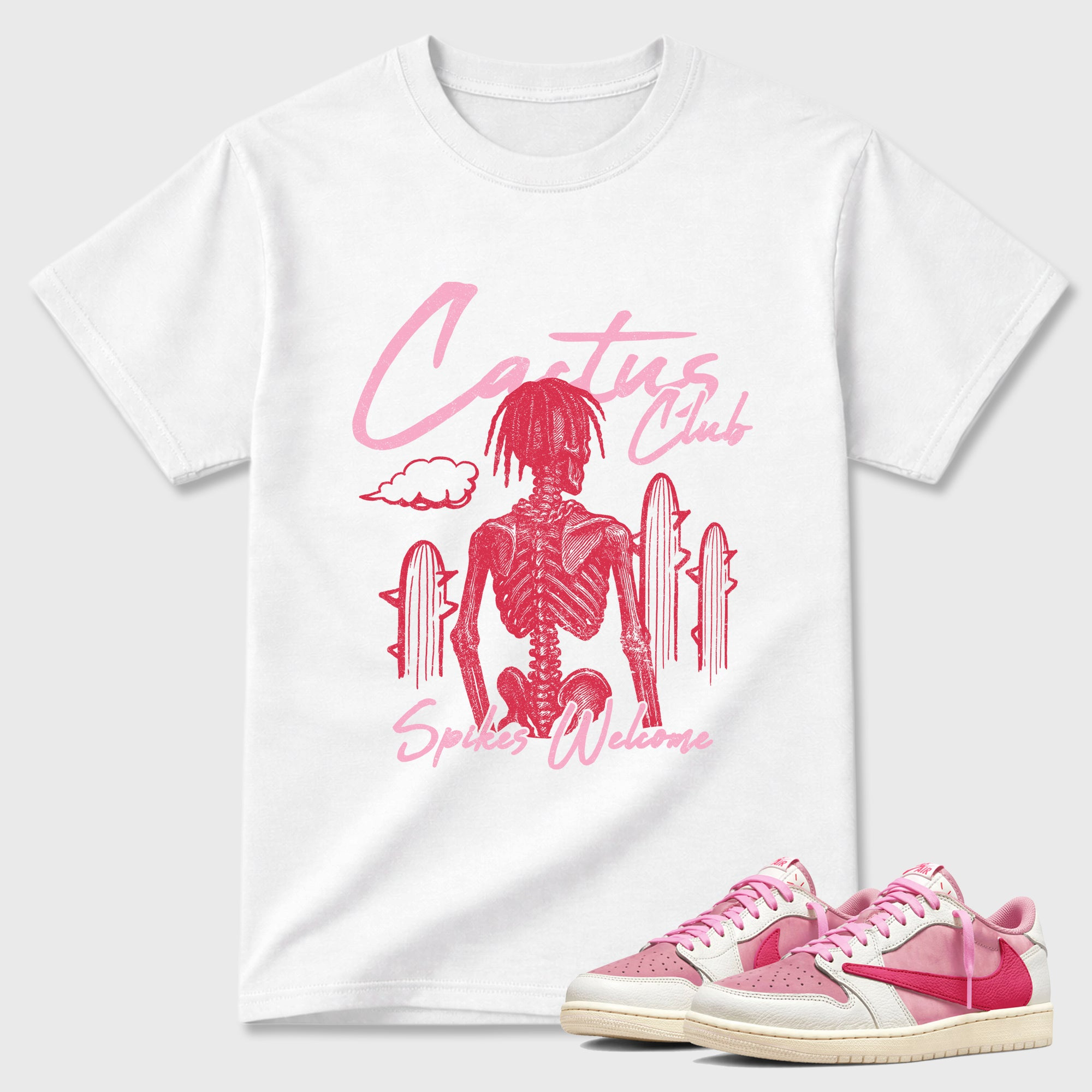 Cactus Club  Sneaker Tees - Air Jordan 1 Travis Scott Tropical Pink