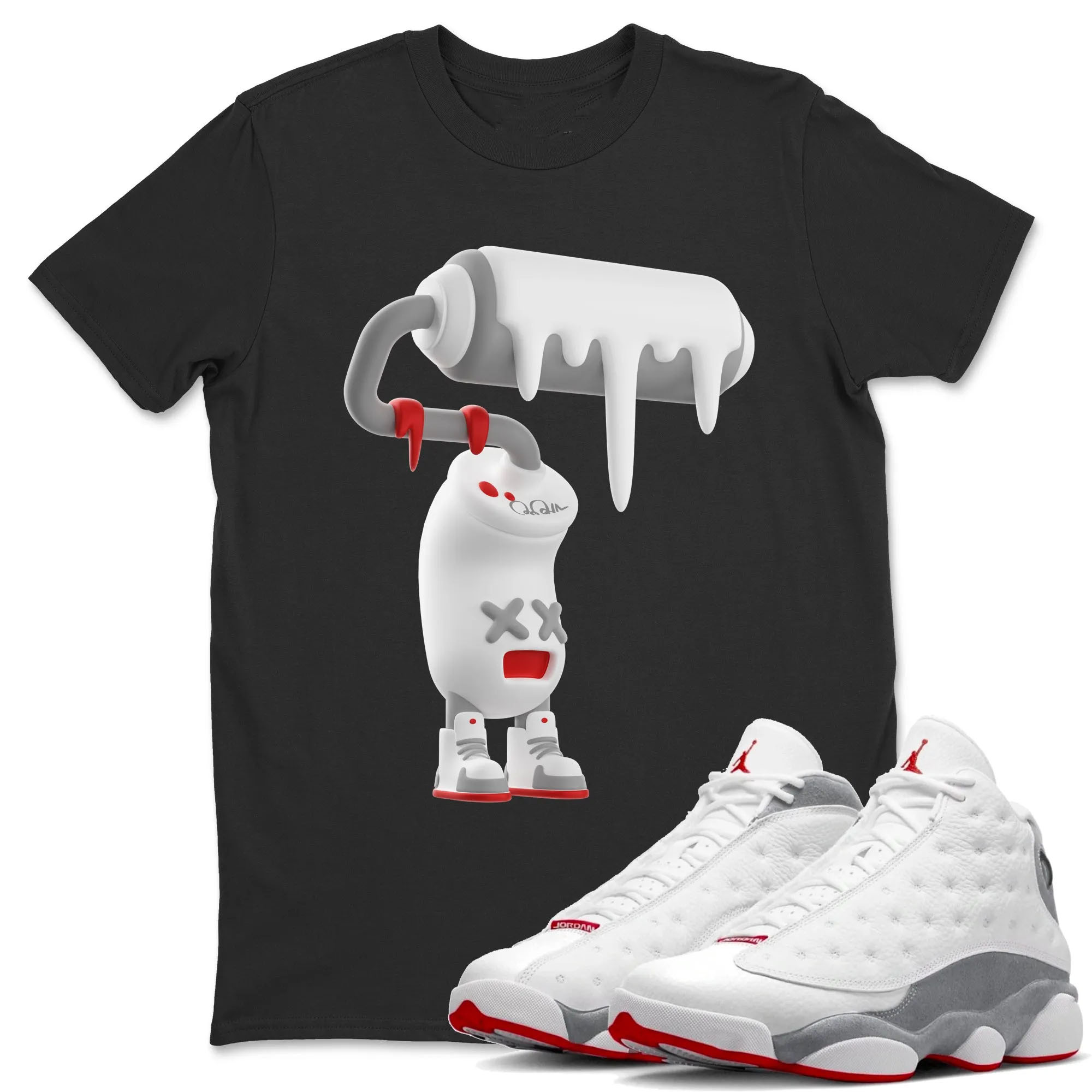 3D Paint Roller Unisex Tops - Air Jordan 13 Wolf Grey