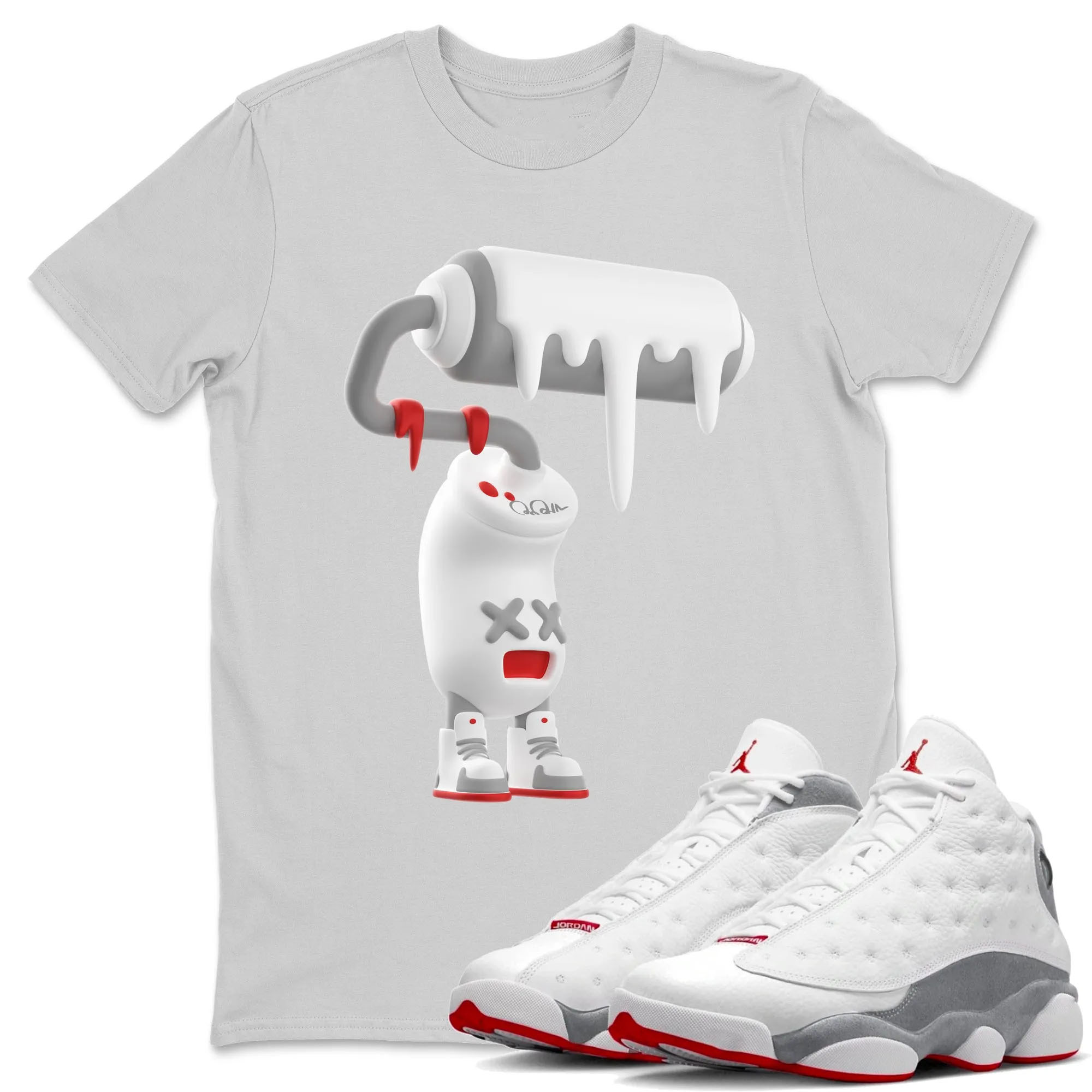 3D Paint Roller Unisex Tops - Air Jordan 13 Wolf Grey