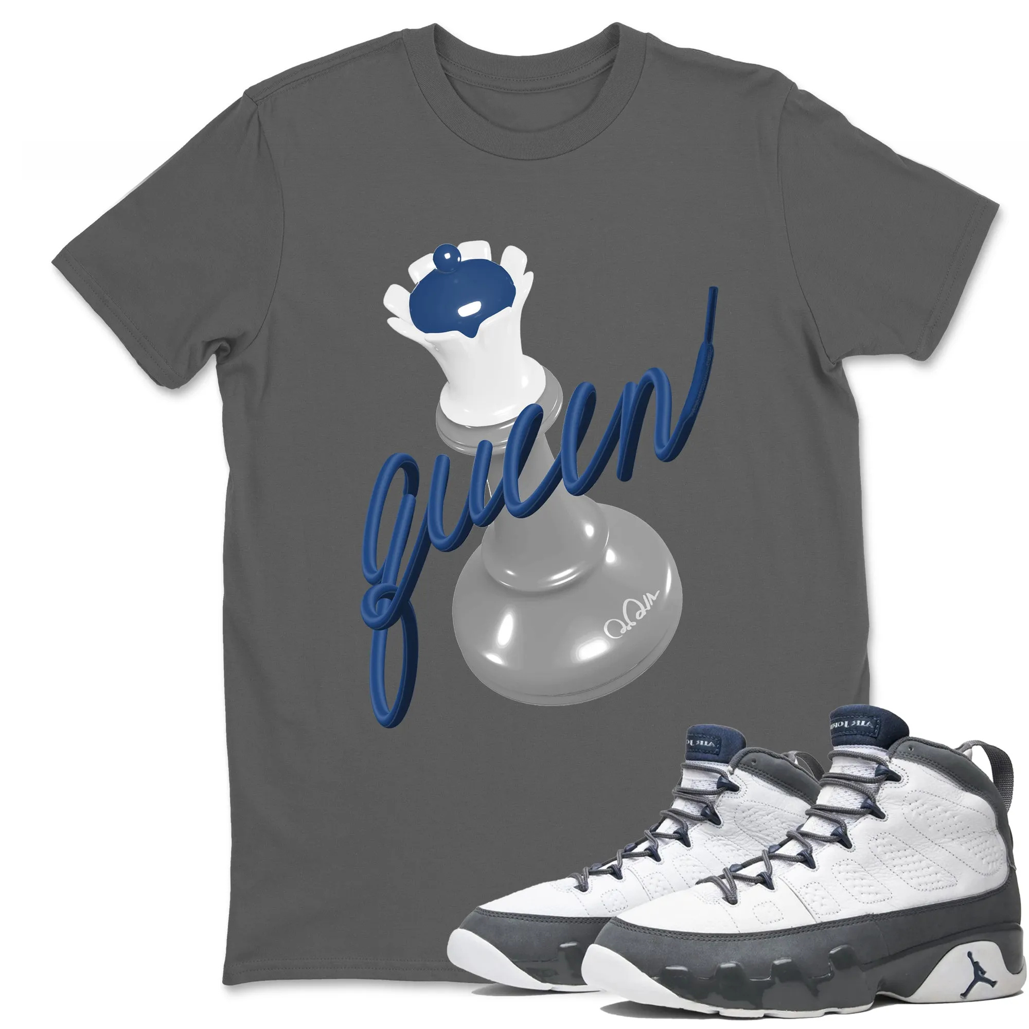 3D Queen Sneaker Tees - Air Jordan 9 Flint Grey