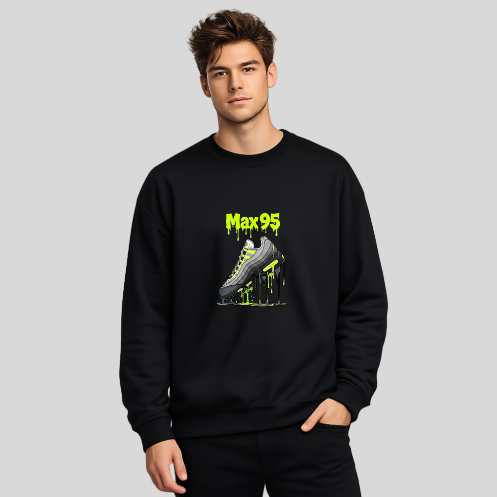 Neon Green Max95 Sneaker Drip Graphic Print tshirt 100% cotton