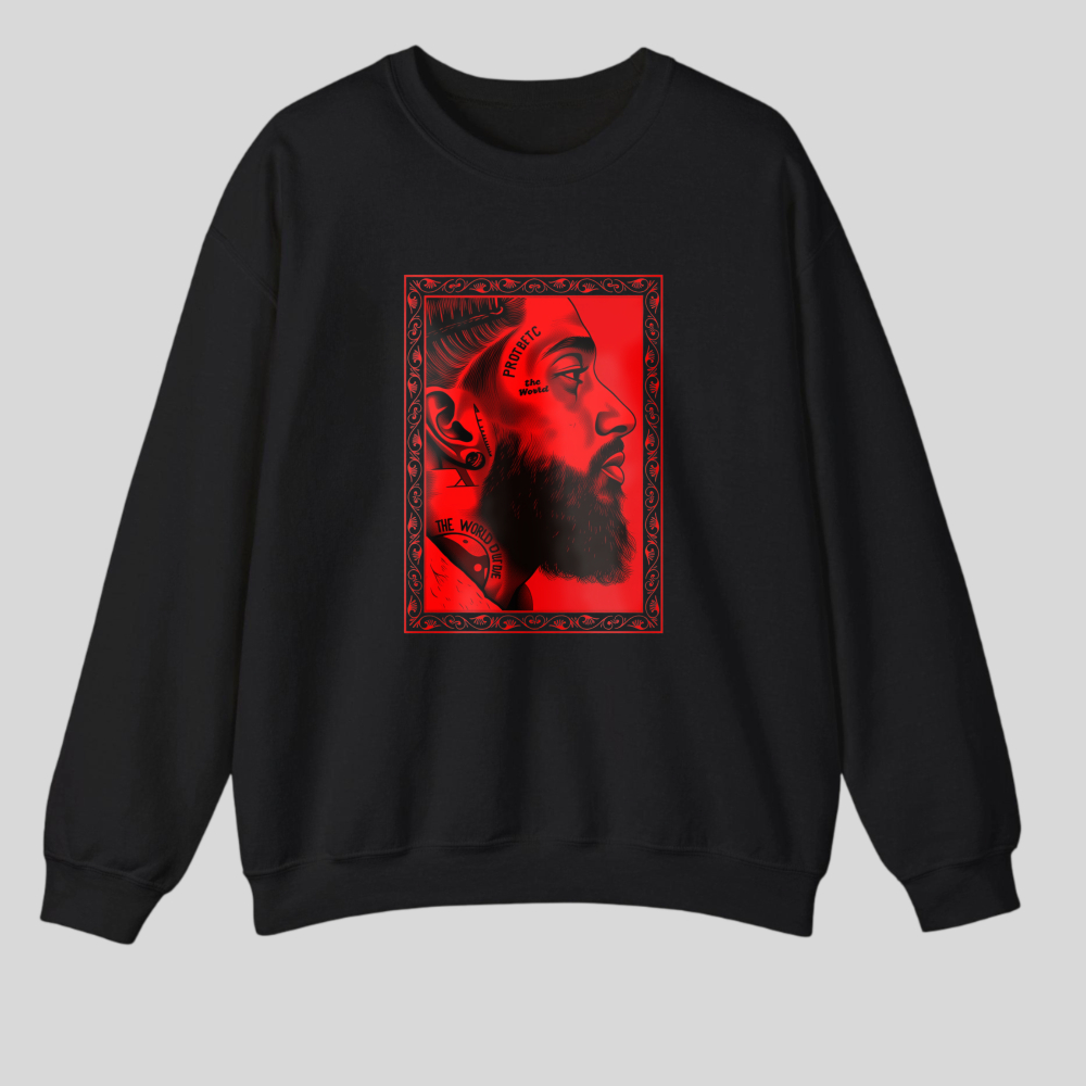 Red Portrait With Ornate Frame And Beard tshirt 100% cotton