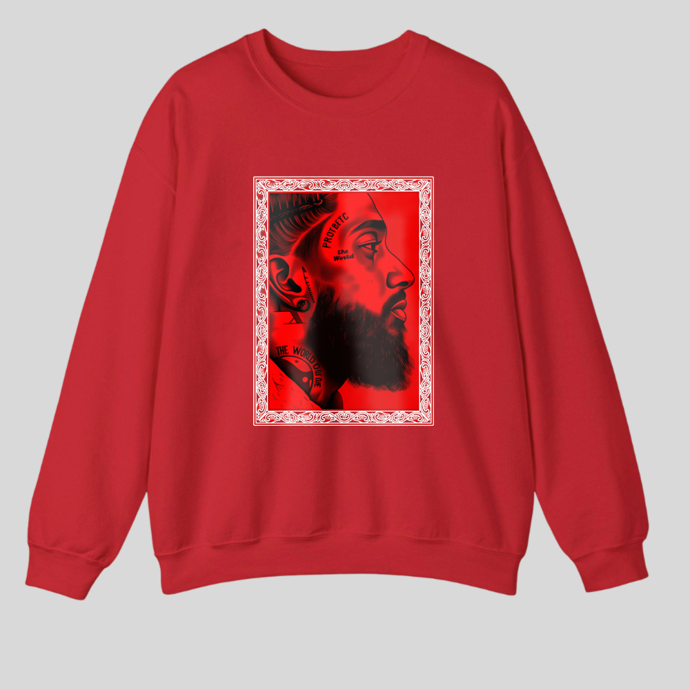 Red Portrait With Ornate Frame And Beard tshirt 100% cotton