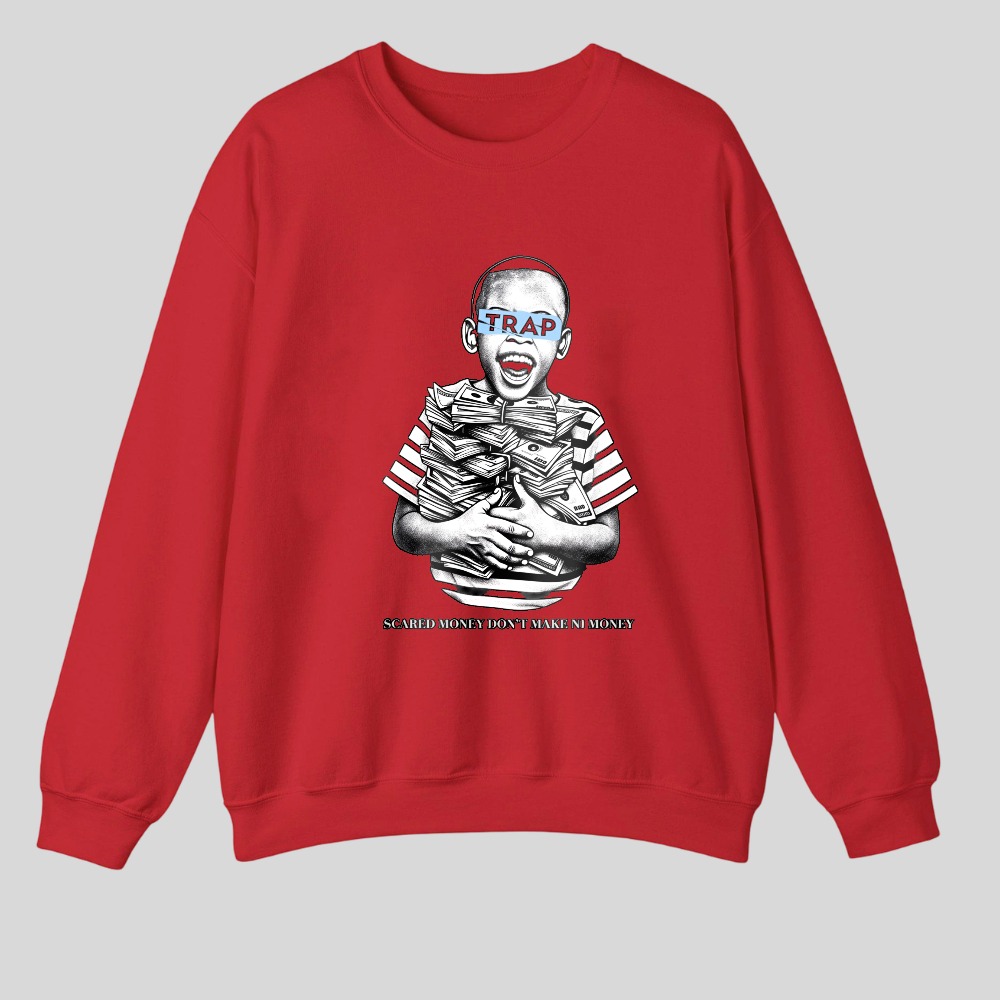 Trap Boy With Money Stack And Text tshirt 100% cotton