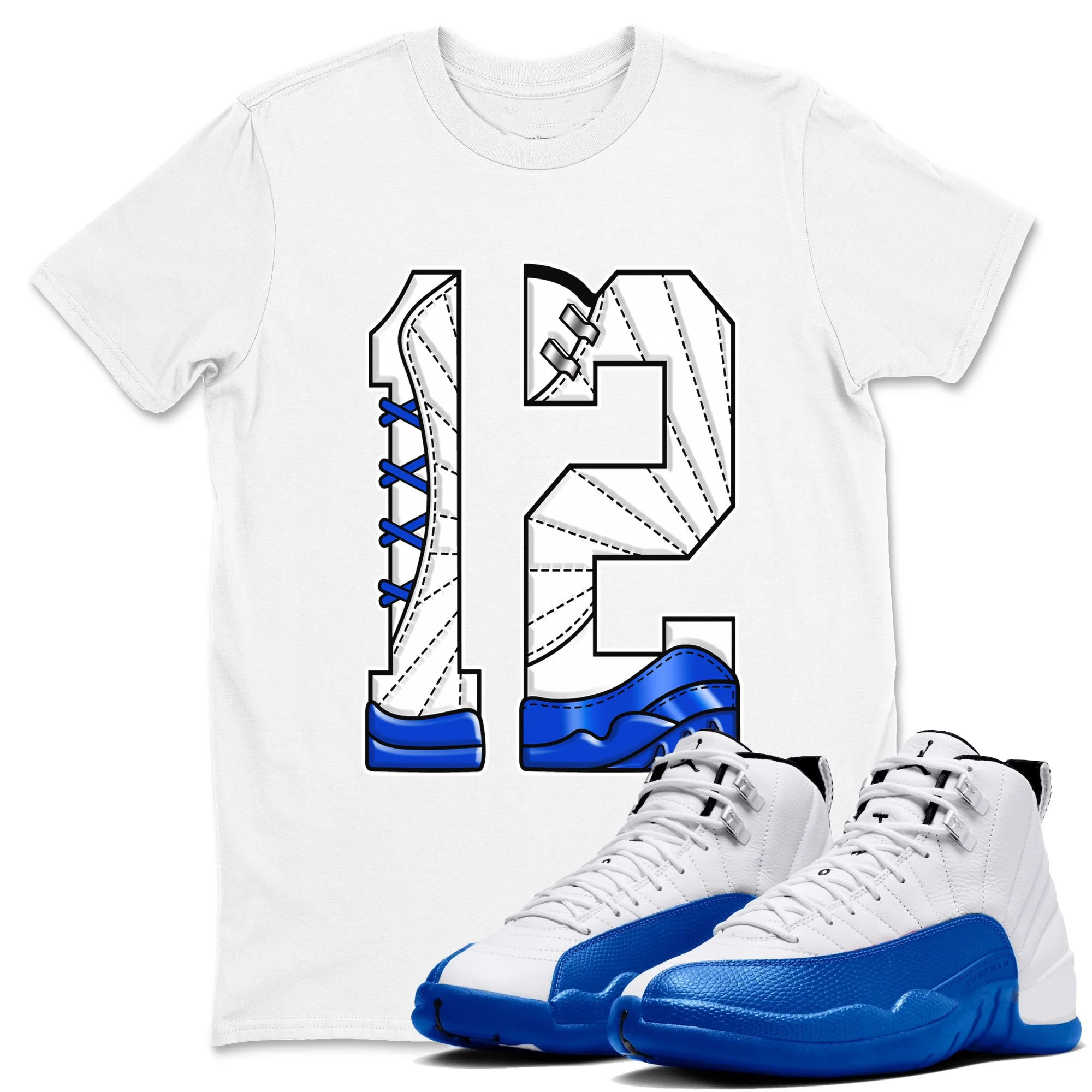 Number 12 TEEWAVO Sneaker Tees - Air Jordan 12 Blueberry