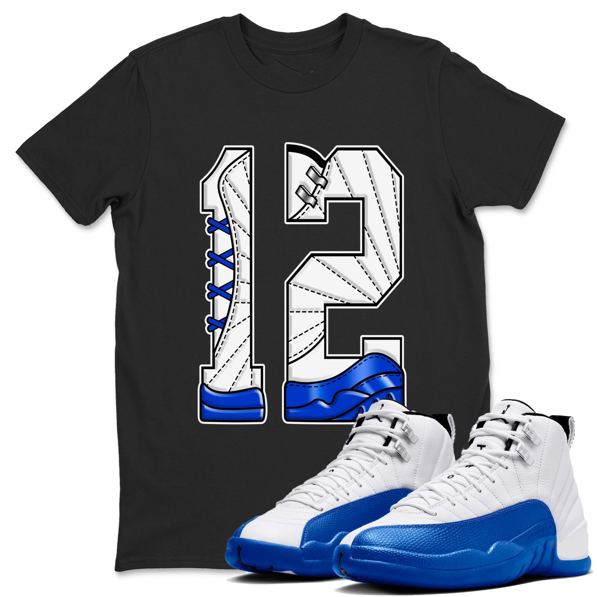 Number 12 TEEWAVO Sneaker Tees - Air Jordan 12 Blueberry