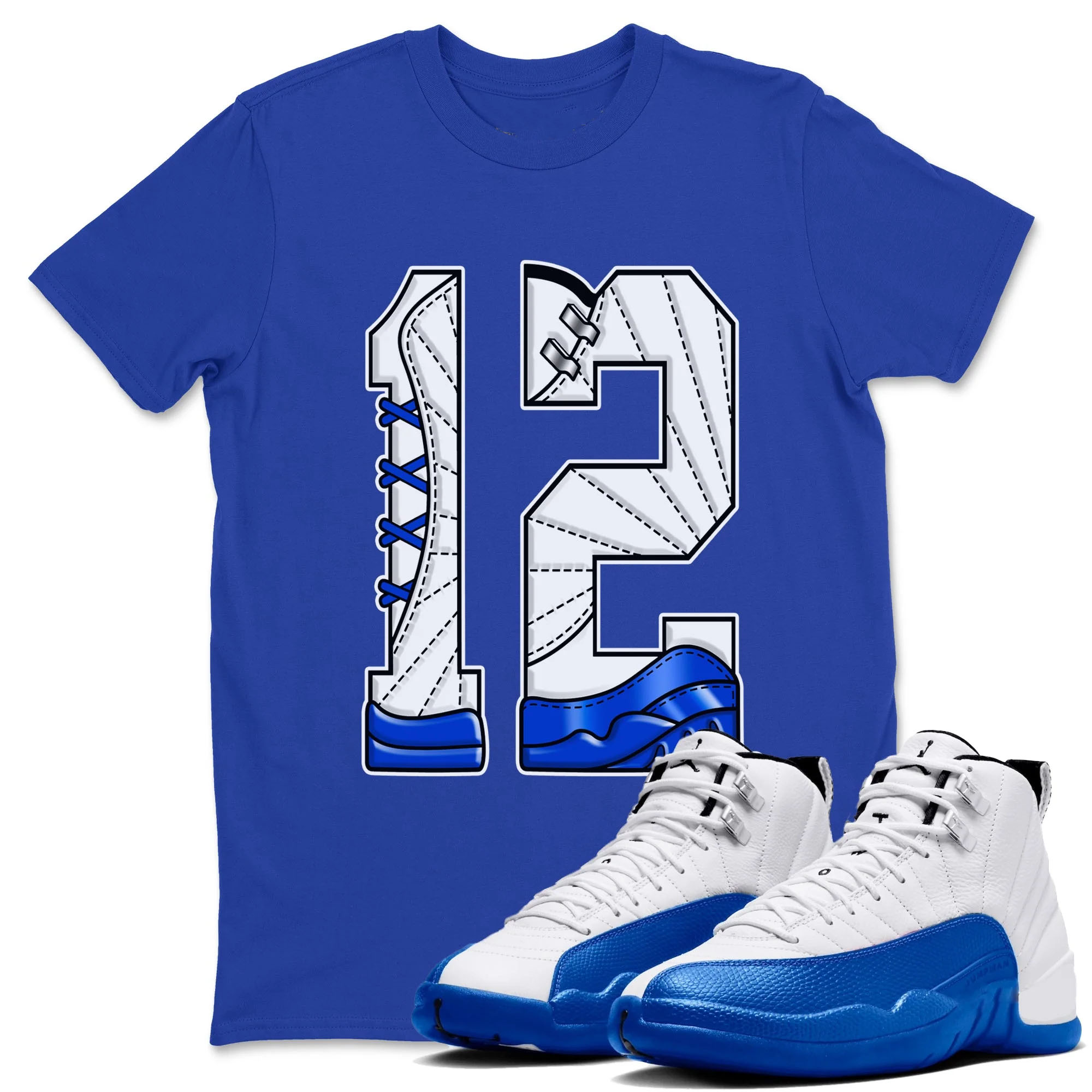 Number 12 TEEWAVO Sneaker Tees - Air Jordan 12 Blueberry
