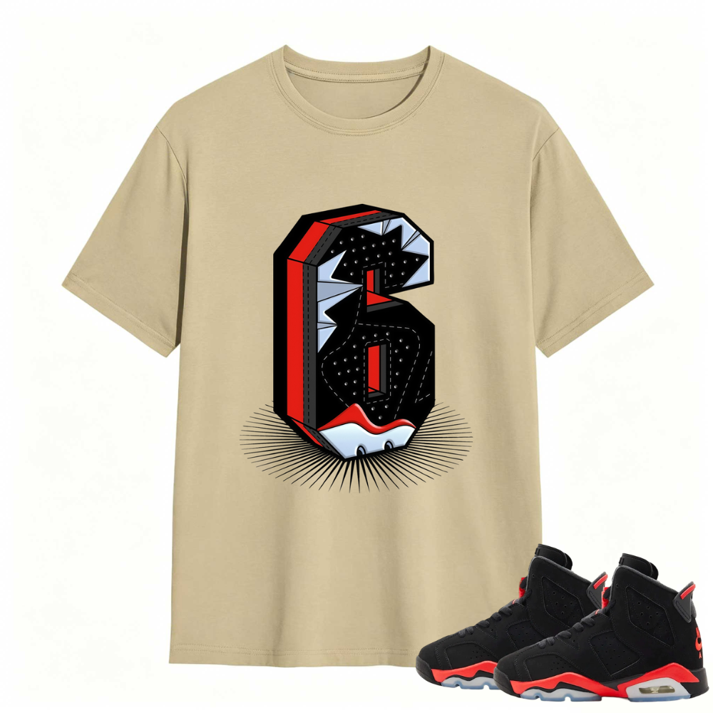 Number Statue TEEWAVO Sneaker Tees - Air Jordan 6 Reverse Infrared