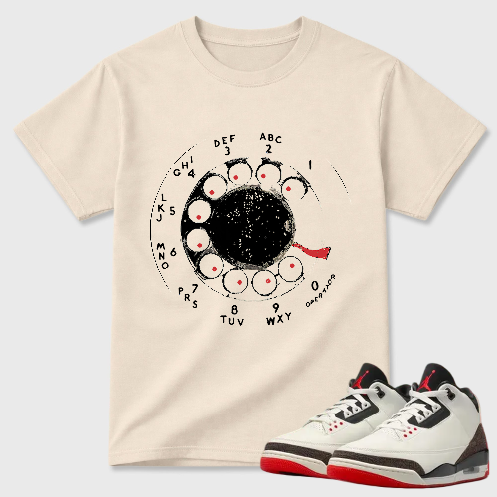 Rotary Phone Dial Air Jordan 3 Minimal Tee