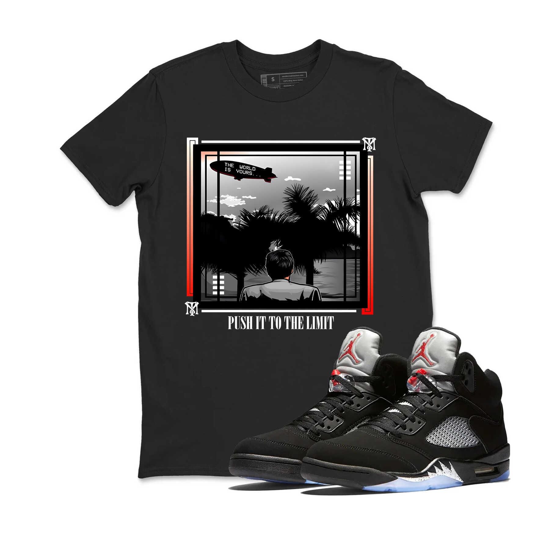 T-Shirt To Match Retro 5 Black Metallic AJ5 Reimagined - World Sneaker Tees