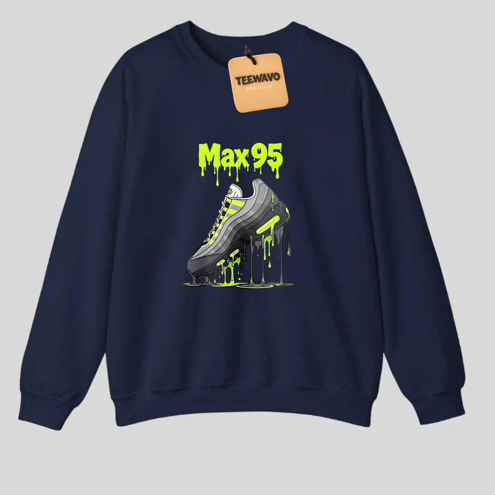 Neon Green Max95 Sneaker Drip Graphic Print tshirt 100% cotton