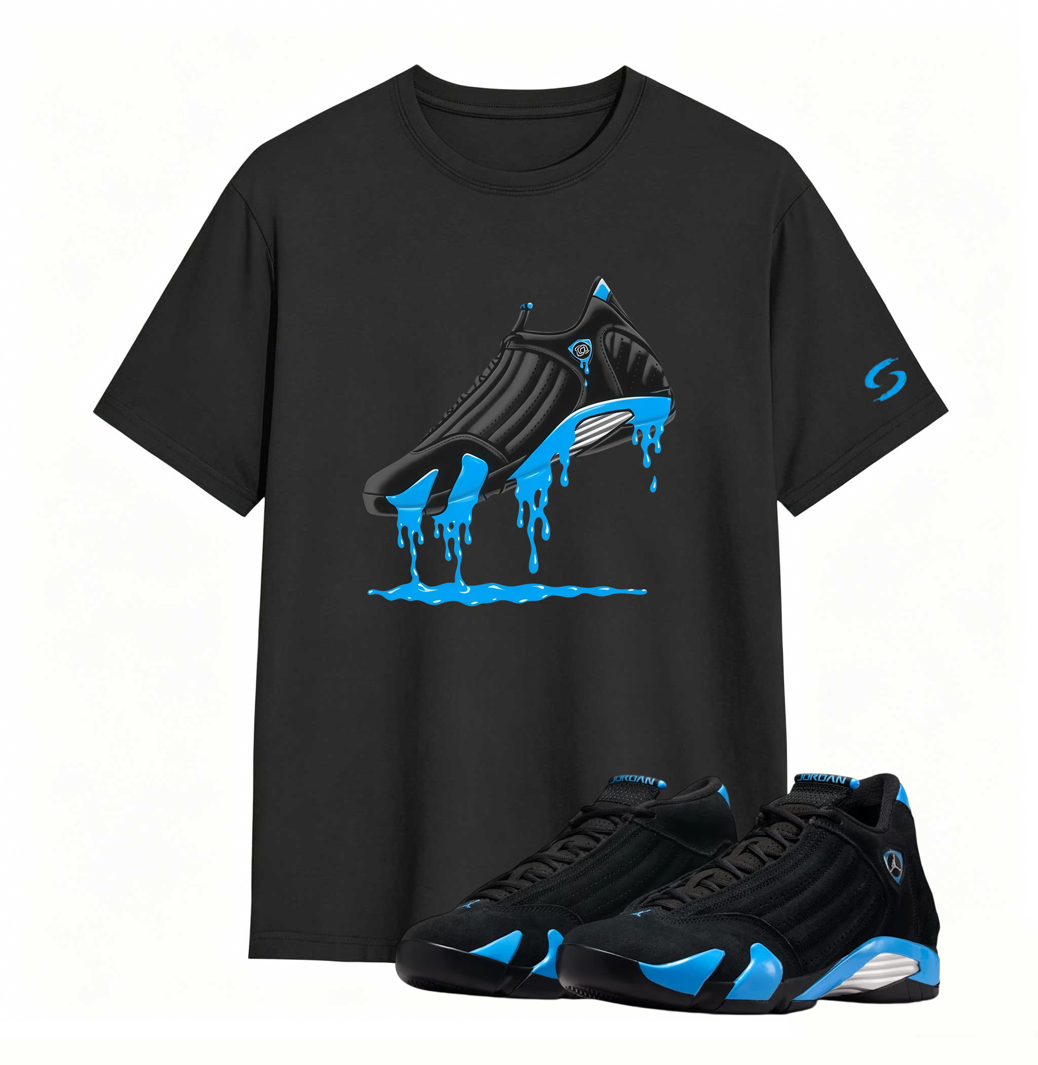 Air Jordan 14 University Blue Matching T-Shirt