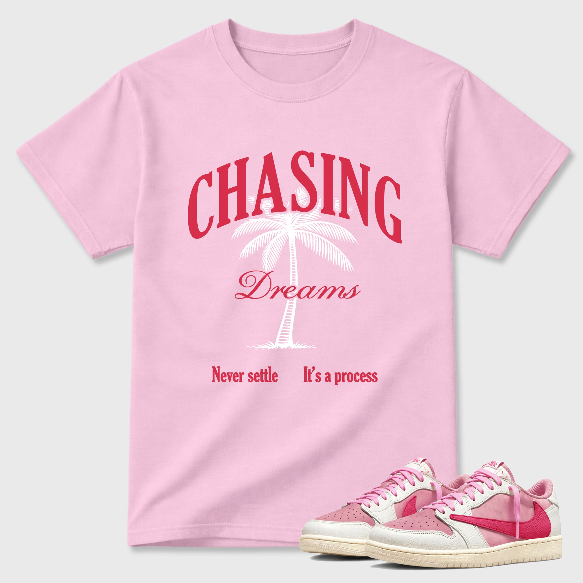 Chasing Dreams  Sneaker Tees - Air Jordan 1 Travis Scott Tropical Pink