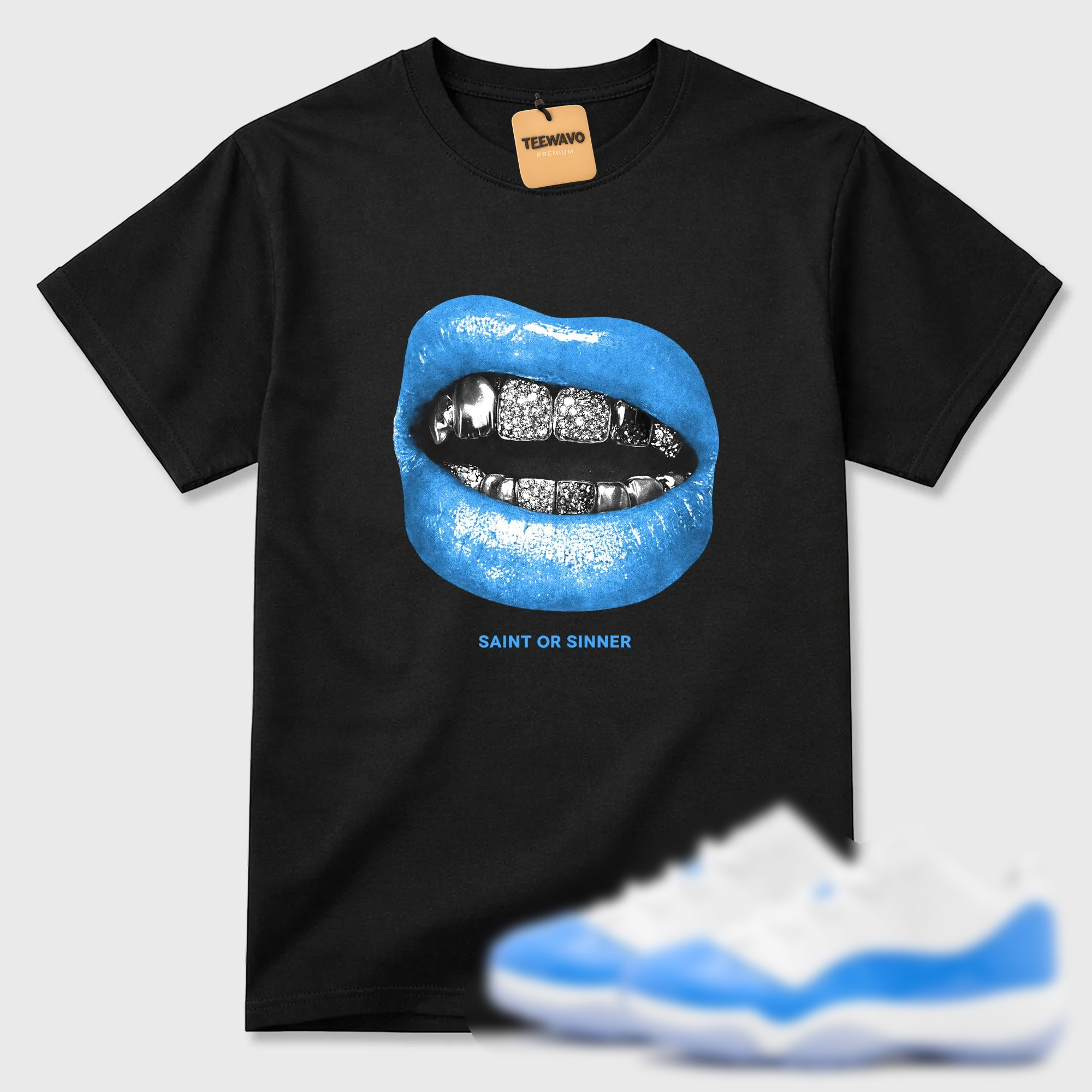 Saint Or Sinner Sneaker Tees - AJD 11 University Blue